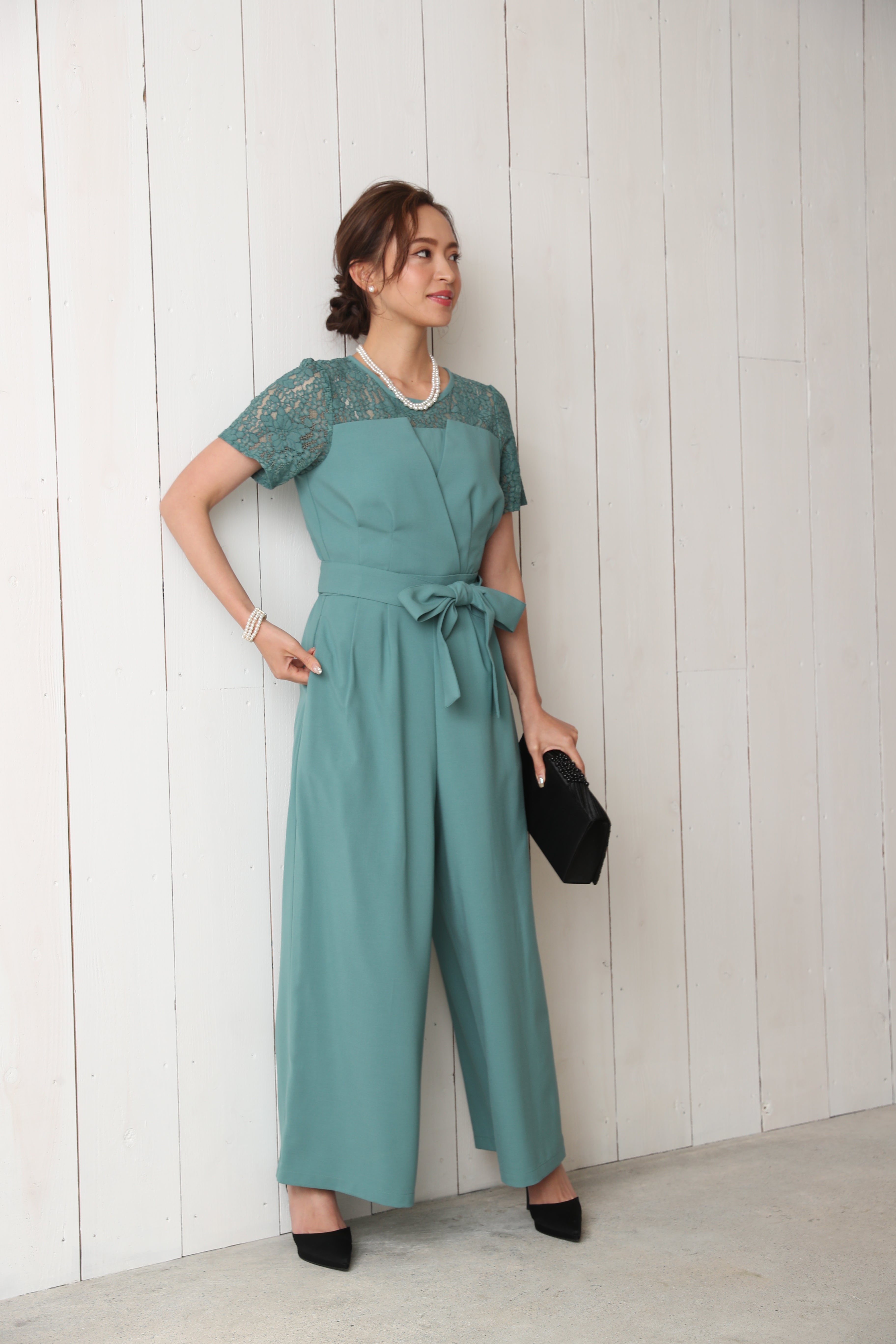 [レンタル] BELINDA DE CAPRIS 袖付きタックテーパード オールインワン パンツドレス ミントの宅配レンタル - 10