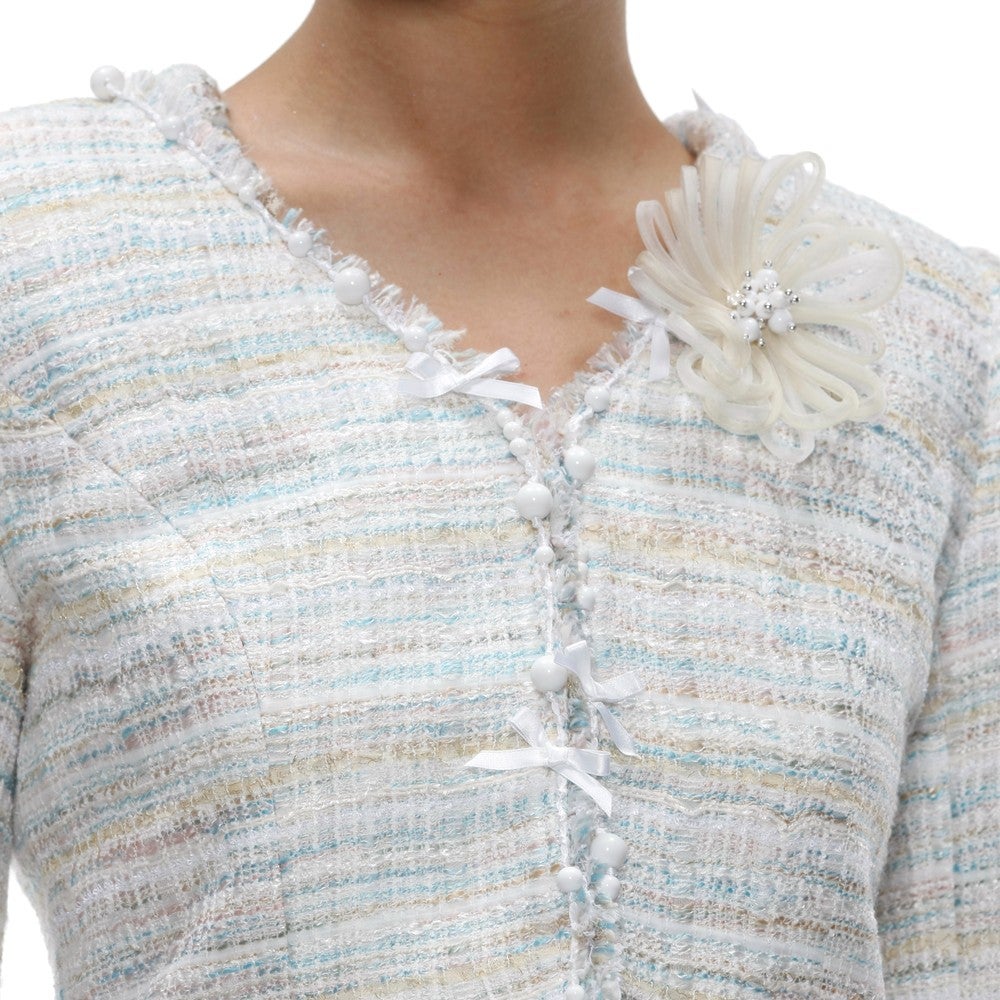 [レンタル] ルネ セレモニースーツ2点セット(ジャケット+ワンピース) ブラック / ホワイト×ブルーの宅配レンタル - 16