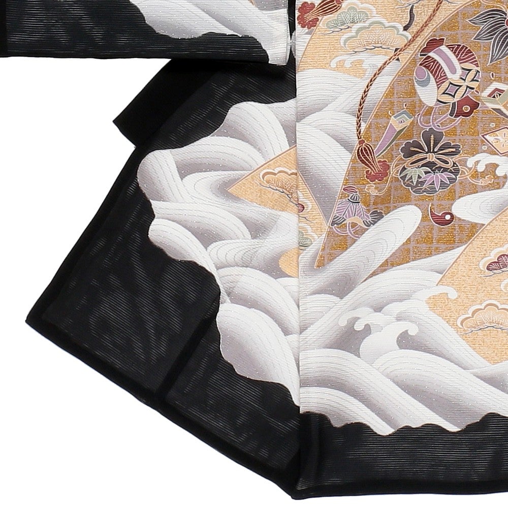 [レンタル] 男の子 お宮参り 産着・絽（夏用）レンタル6点フルセット 正絹 兜 白波の宅配レンタル - 2