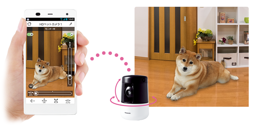 [レンタル] パナソニック ペットカメラ スマートホーム 自動追尾機能搭載 屋内HDペットカメラ KX-HDN205-K - 2