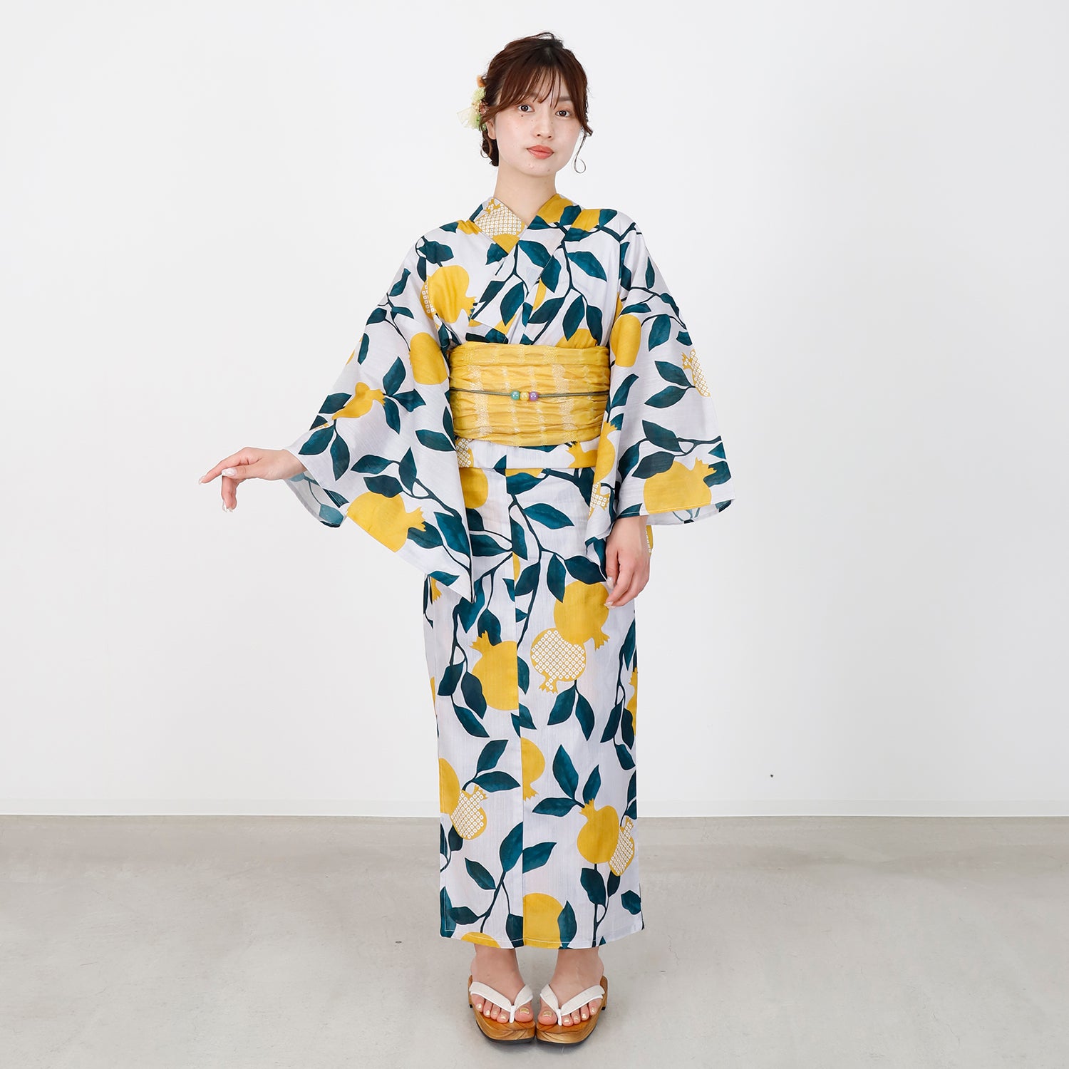 [レンタル] [2025新作]SION レディース浴衣 葉模様 フリーサイズの宅配レンタル - 3
