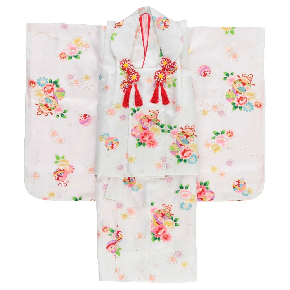 白色の七五三被布着物レンタル