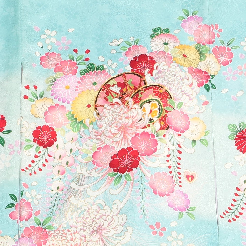 [レンタル] 女の子 お宮参り 産着レンタル6点フルセット 正絹 鼓 菊の宅配レンタル - 3