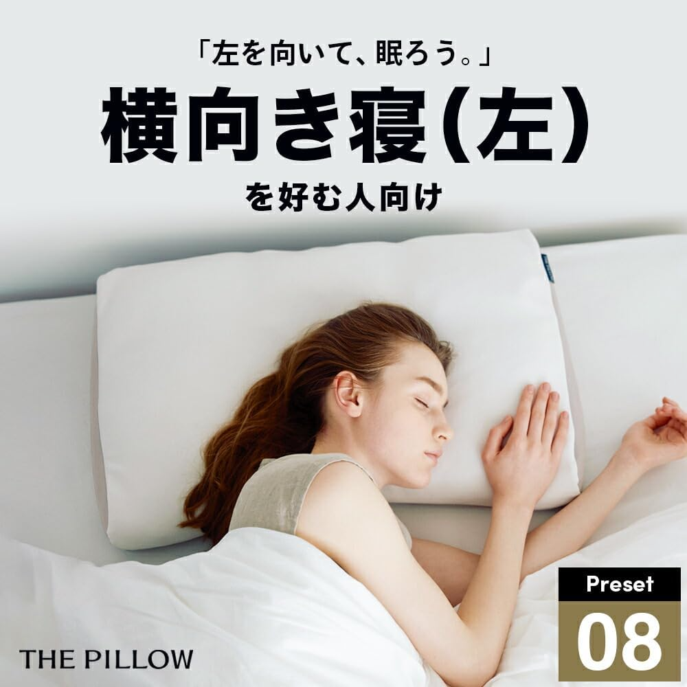 [レンタル] THE PILLOW Preset【08】左肩下の横向き寝を好む人向け枕 オフホワイト×ホワイト - 2
