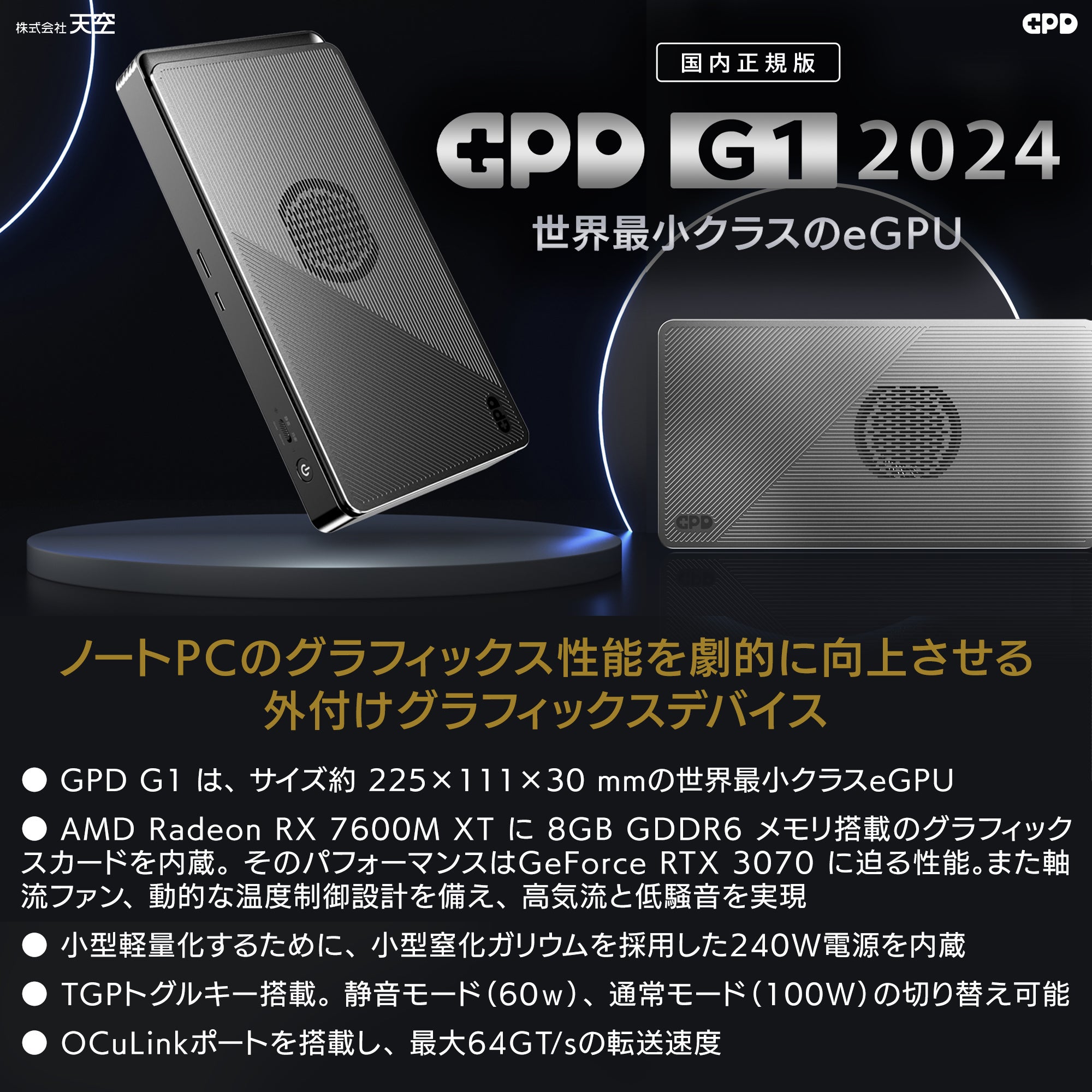 レンタル] GPD G1 2024 外付けグラフィックスデバイス - Rentio