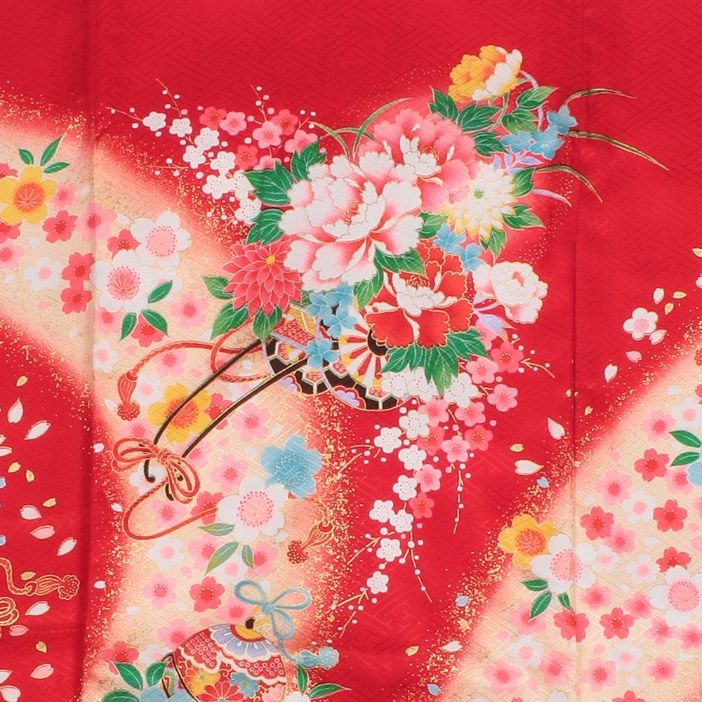 [レンタル] 女の子 お宮参り 産着レンタル6点フルセット 正絹 光 御所車の宅配レンタル - 3