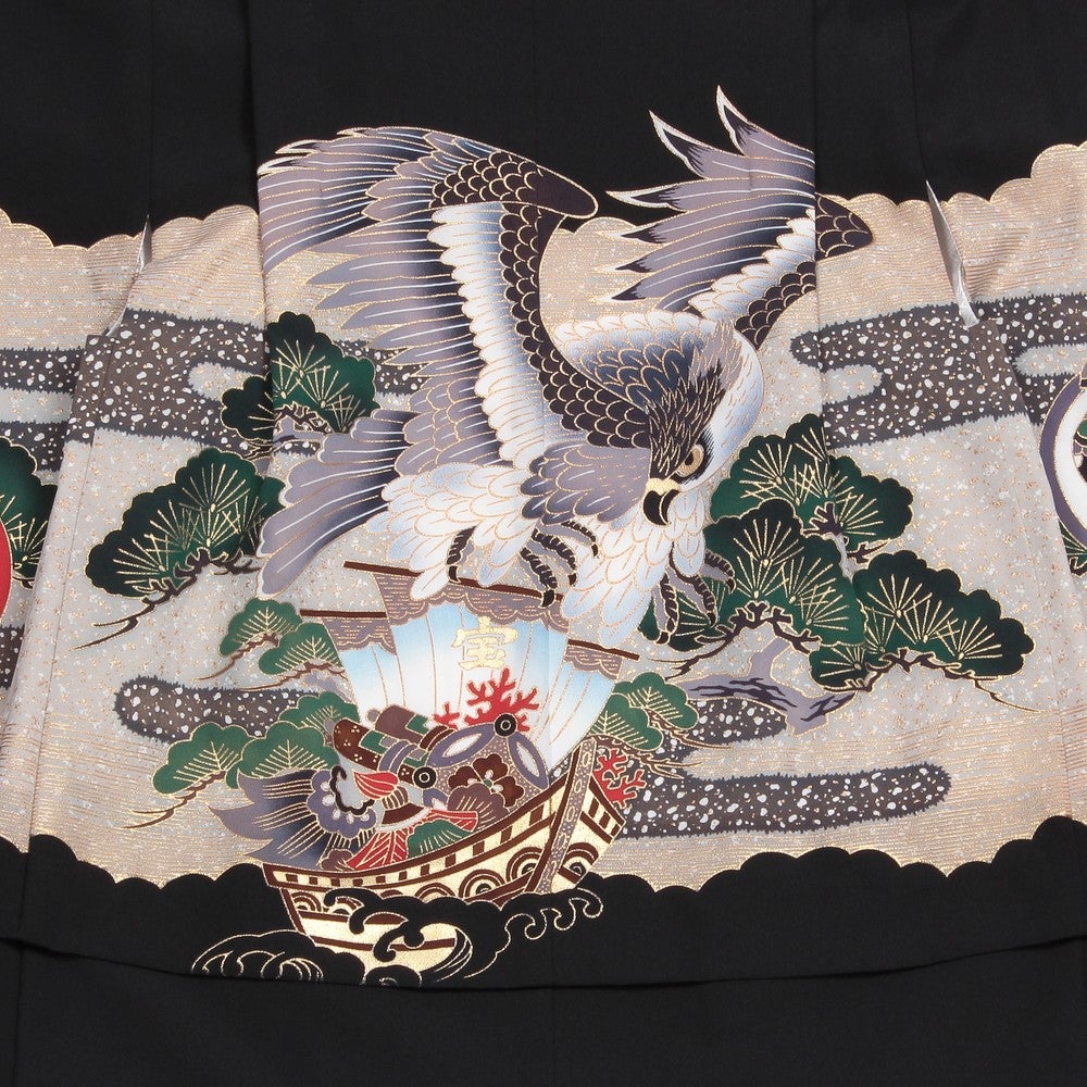 七五三/節句 袴セット 5歳 男の子 漆黒 鷹