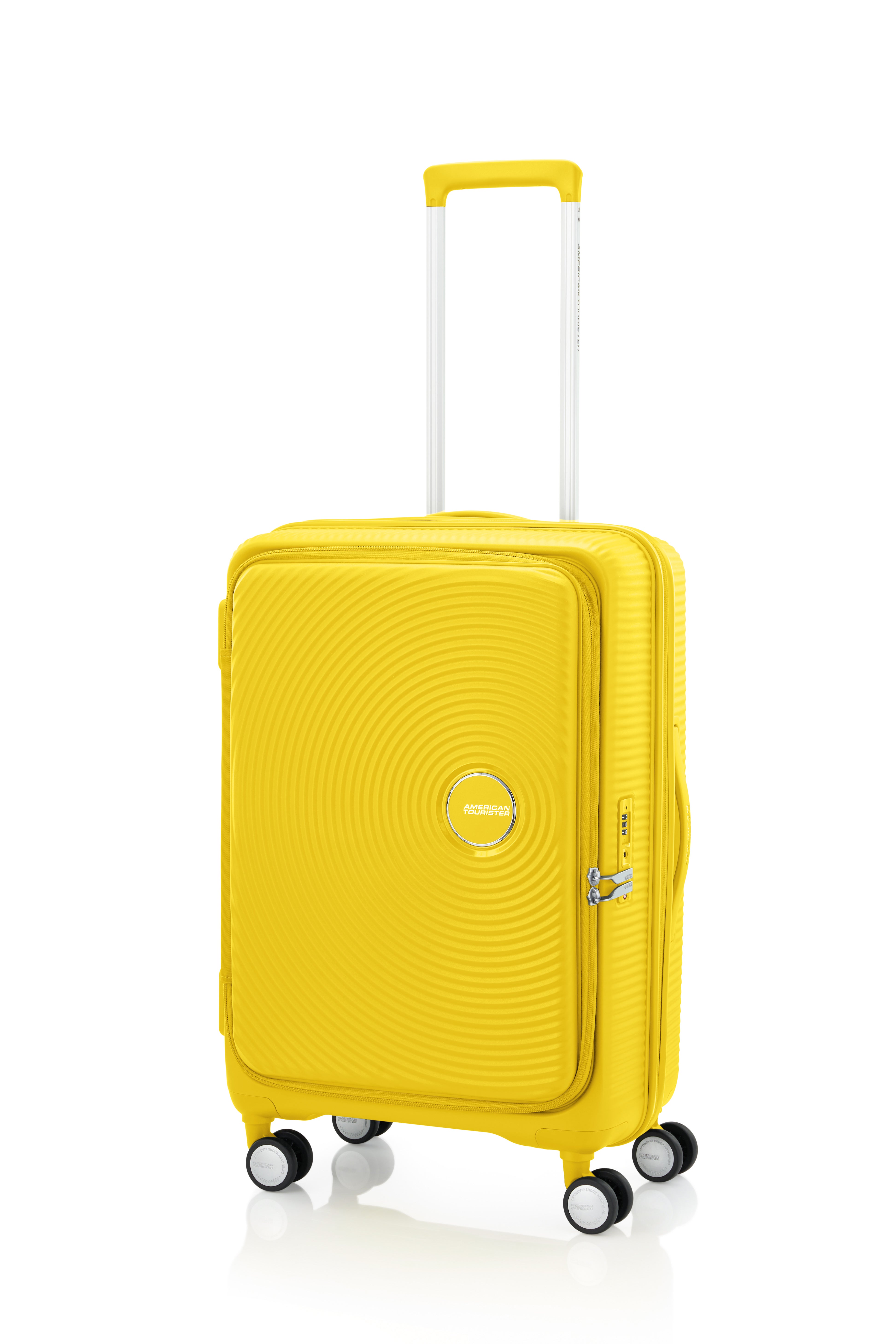 [レンタル] [5-8泊向けサイズ]AMERICAN TOURISTER CURIO スピナー68 エキスパンダブル 75L/拡張時91L ハードスーツケース イエロー