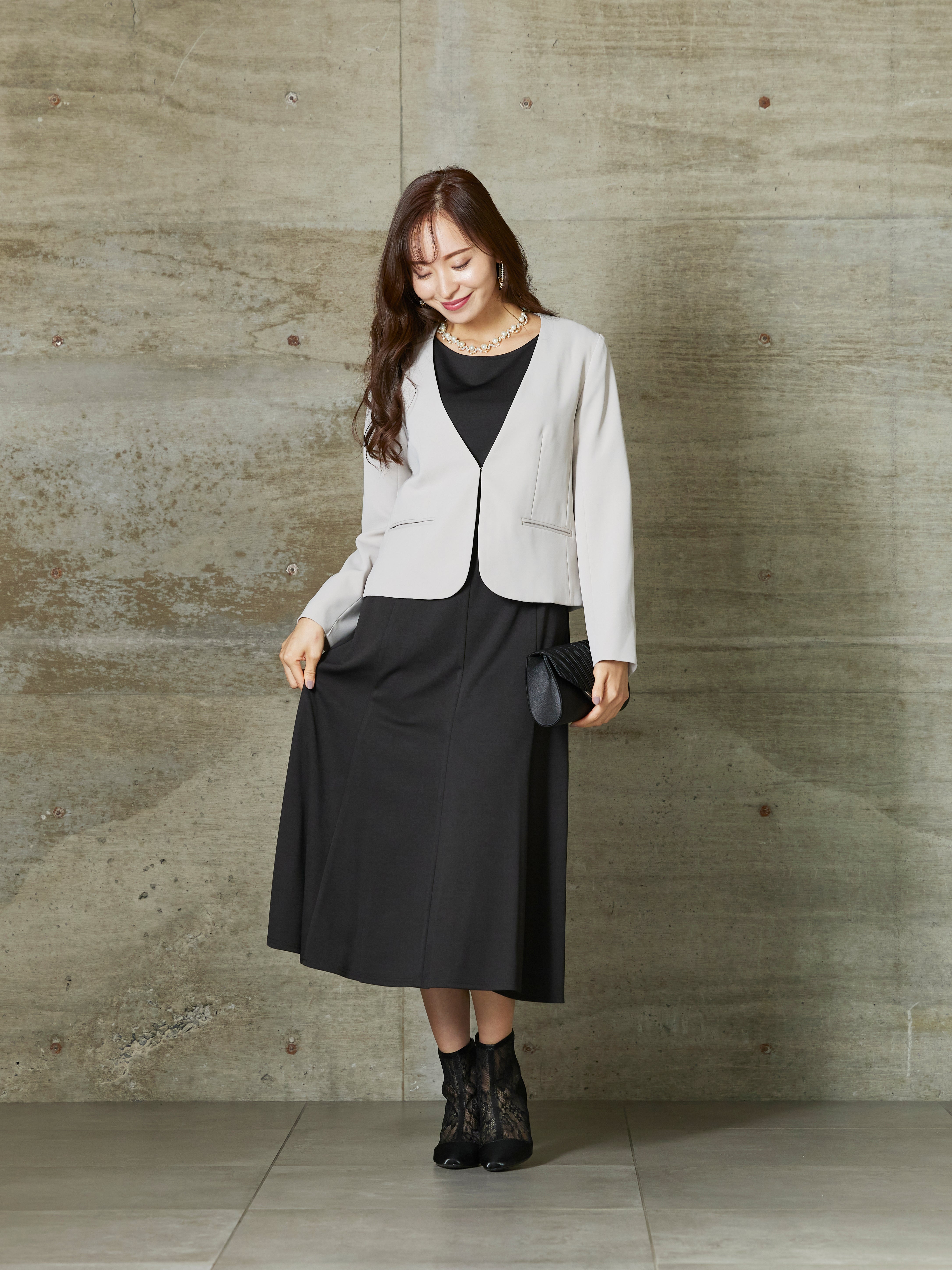 【ジャケットのみ】BELINDA DE CAPRIS Vネック ボレロジャケット ベージュ