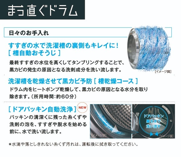 [レンタル] 【左開き】アクア まっ直ぐドラム AQW-DX12N ドラム式洗濯乾燥機 洗濯12kg/乾燥6kg - 35