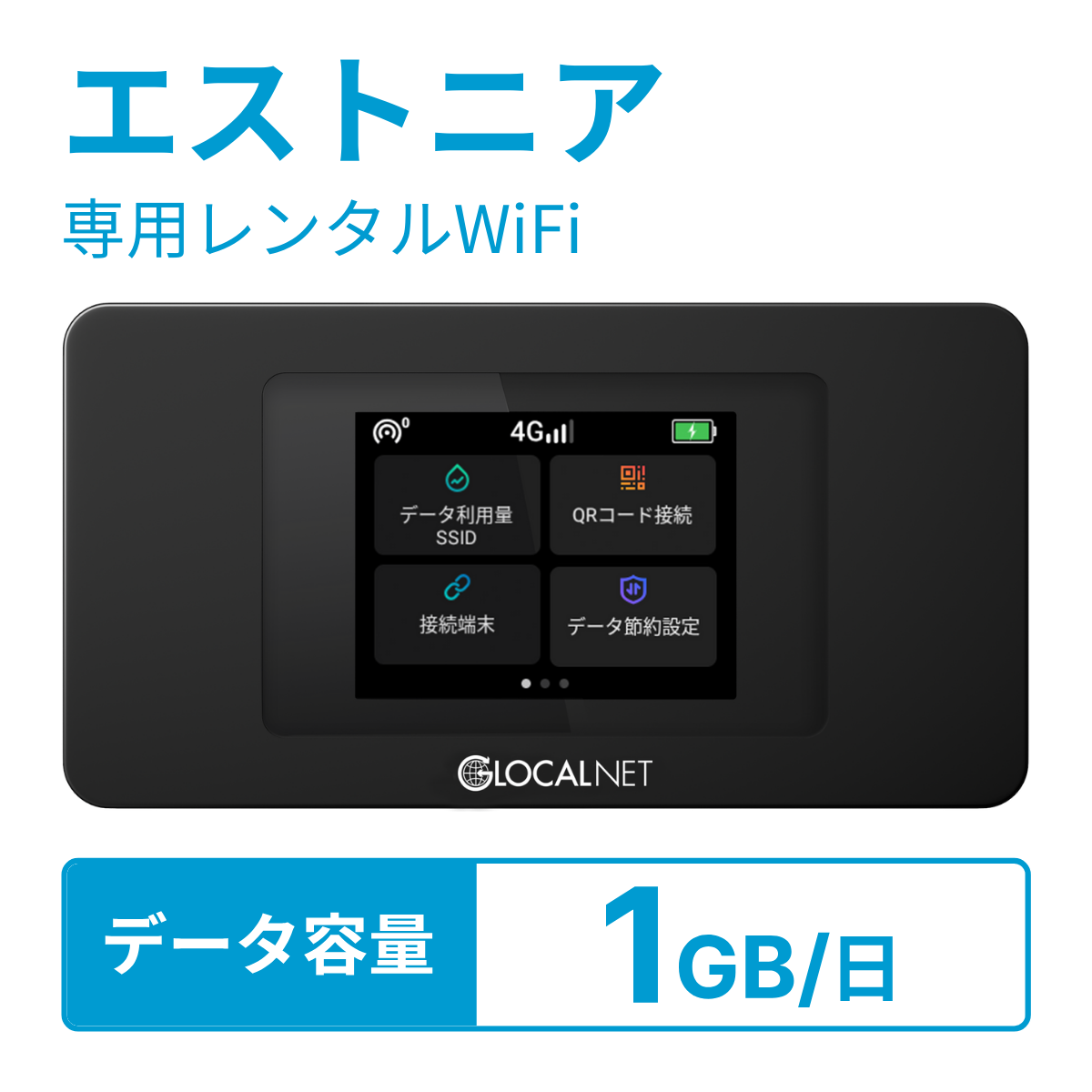 [レンタル] レンティオWiFi エストニアWiFi 4G 1GB/日 データ容量プラン