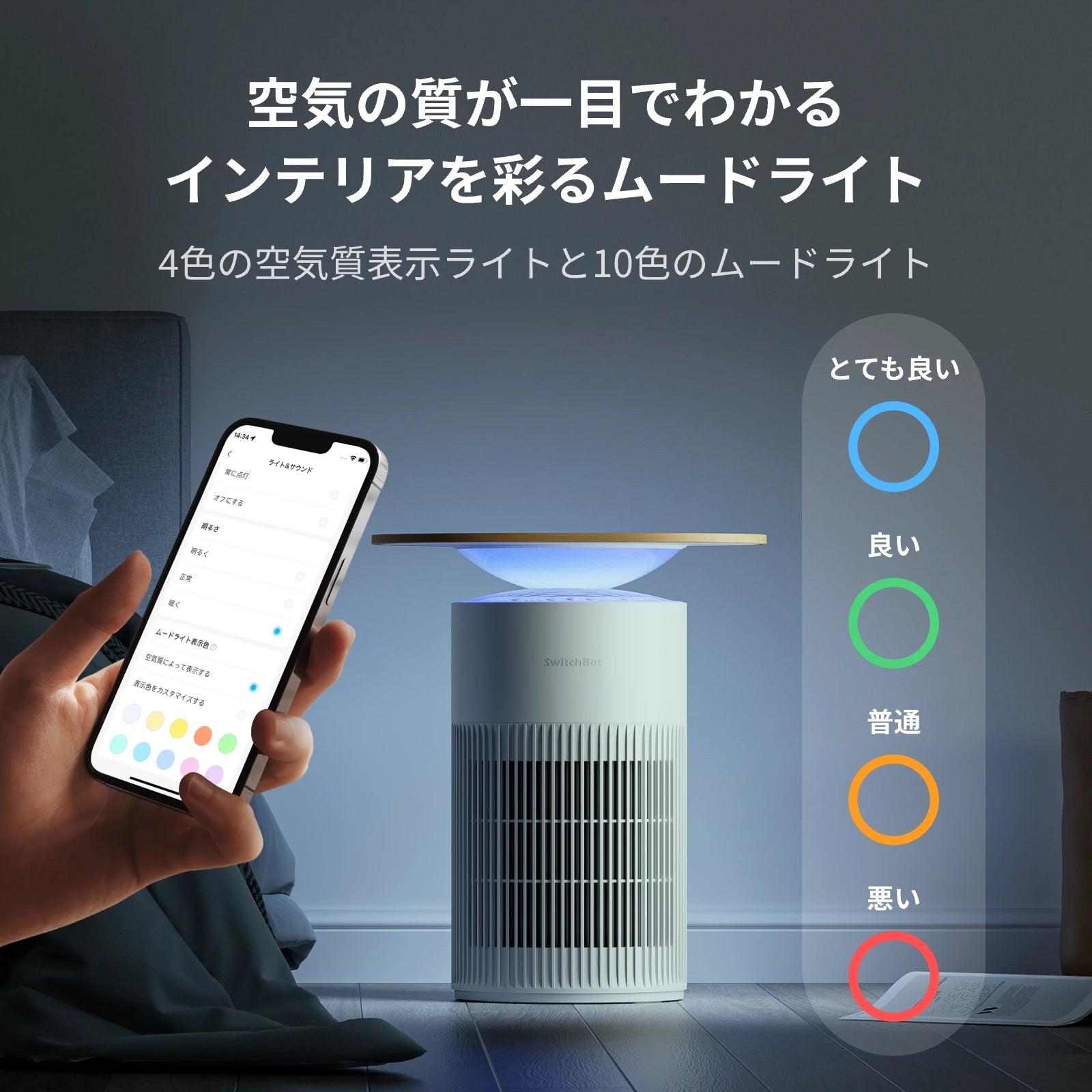 [レンタル] SwitchBot(スイッチボット) 空気清浄機 Table W5302310 (空気清浄～25畳) - 4
