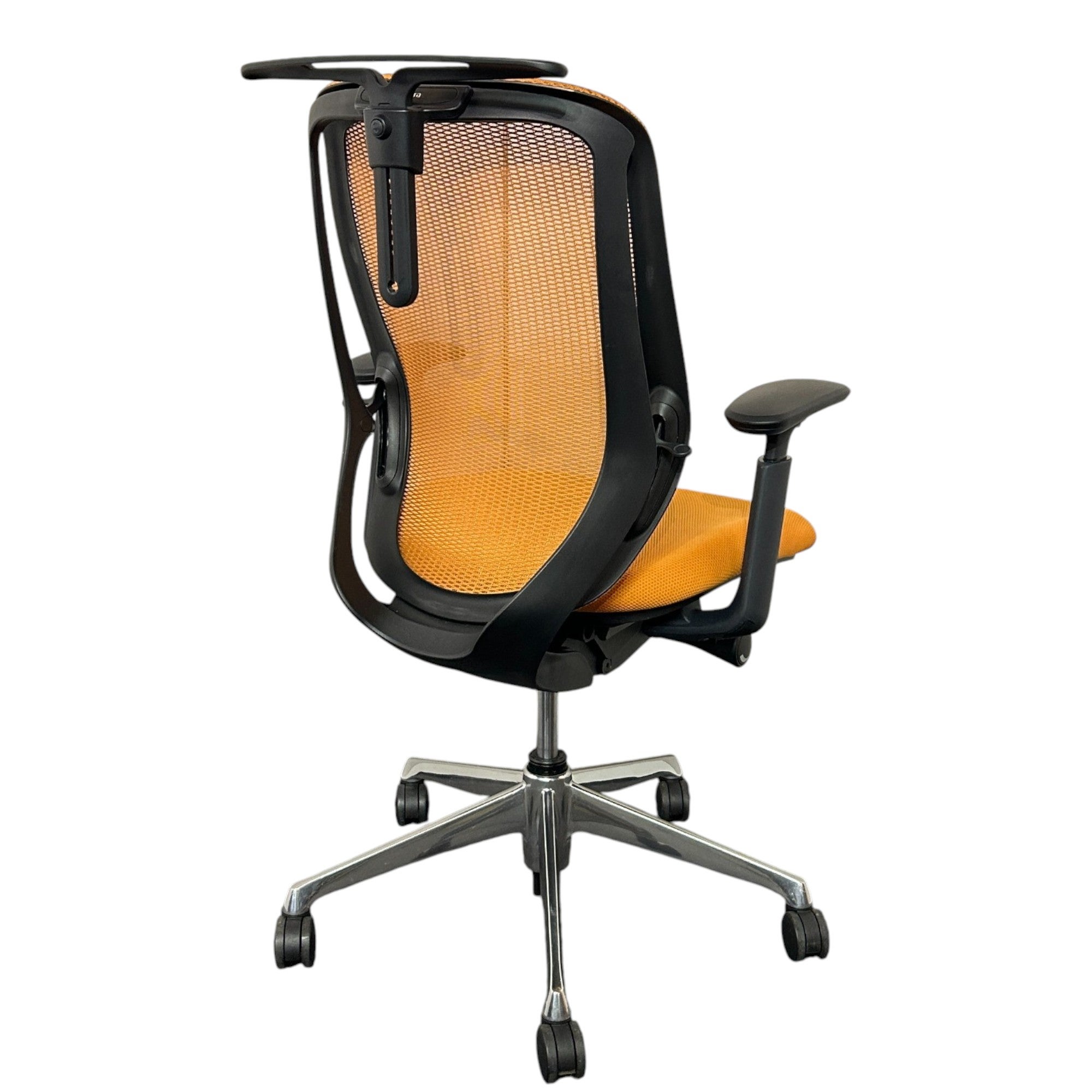 [レンタル] オカムラ オフィスチェア シルフィー ハイバック 可動肘 ハンガー オレンジ ブラック ポリッシュ C686BR-FMR8 - 5