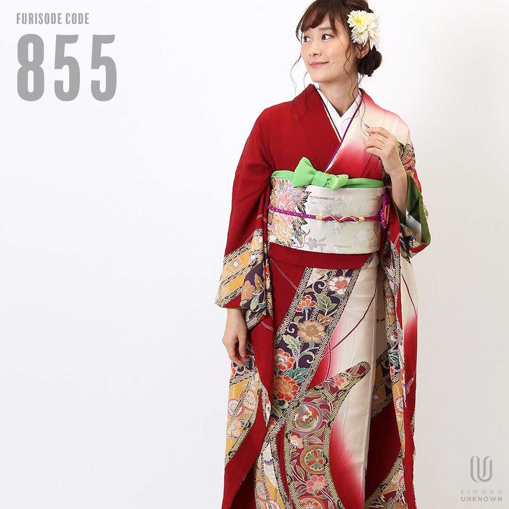 [レンタル] 【対応身長155-170cm】レンタル振袖フルセット-855