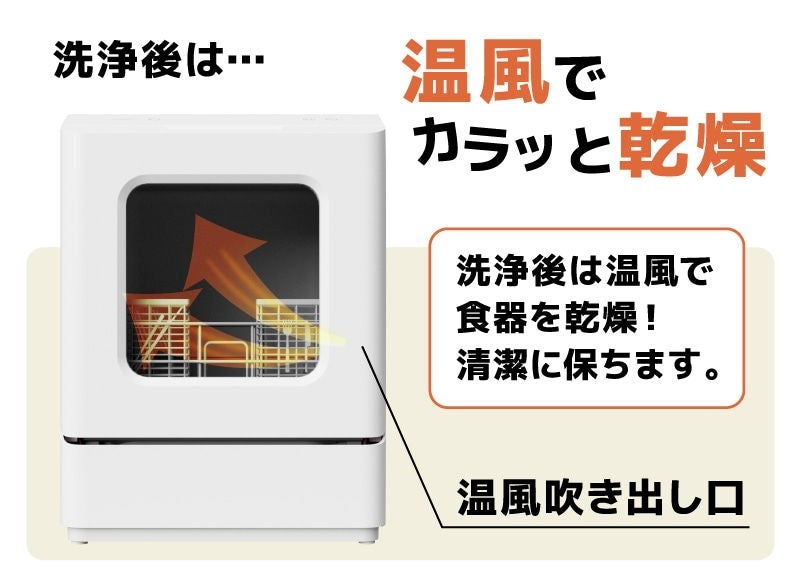 [レンタル] [～食器12点]サンコー ラクア 食器洗い乾燥機 mini Plus 工事不要 タンク式 - 8
