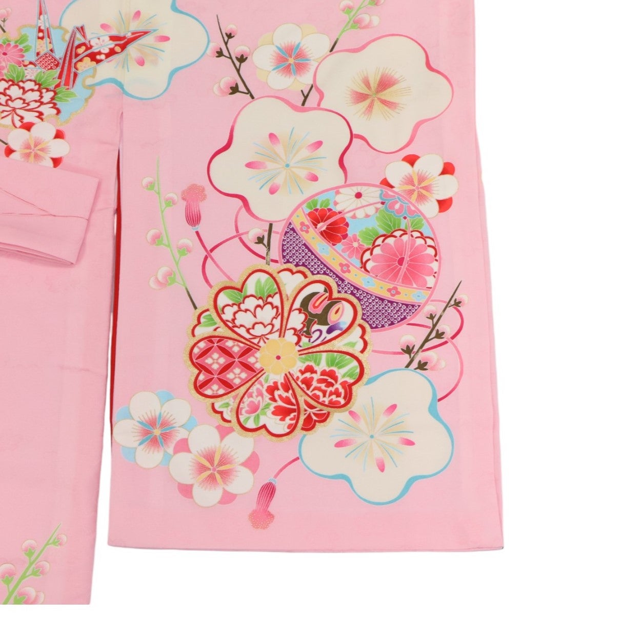 [レンタル] 女の子 お宮参り 産着レンタル6点フルセット 梅に鞠 ピンクの宅配レンタル - 4