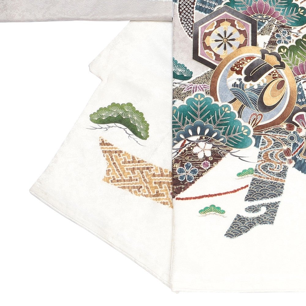 [レンタル] 男の子 お宮参り 産着レンタル6点フルセット 正絹 大兜 亀甲紋の宅配レンタル - 2