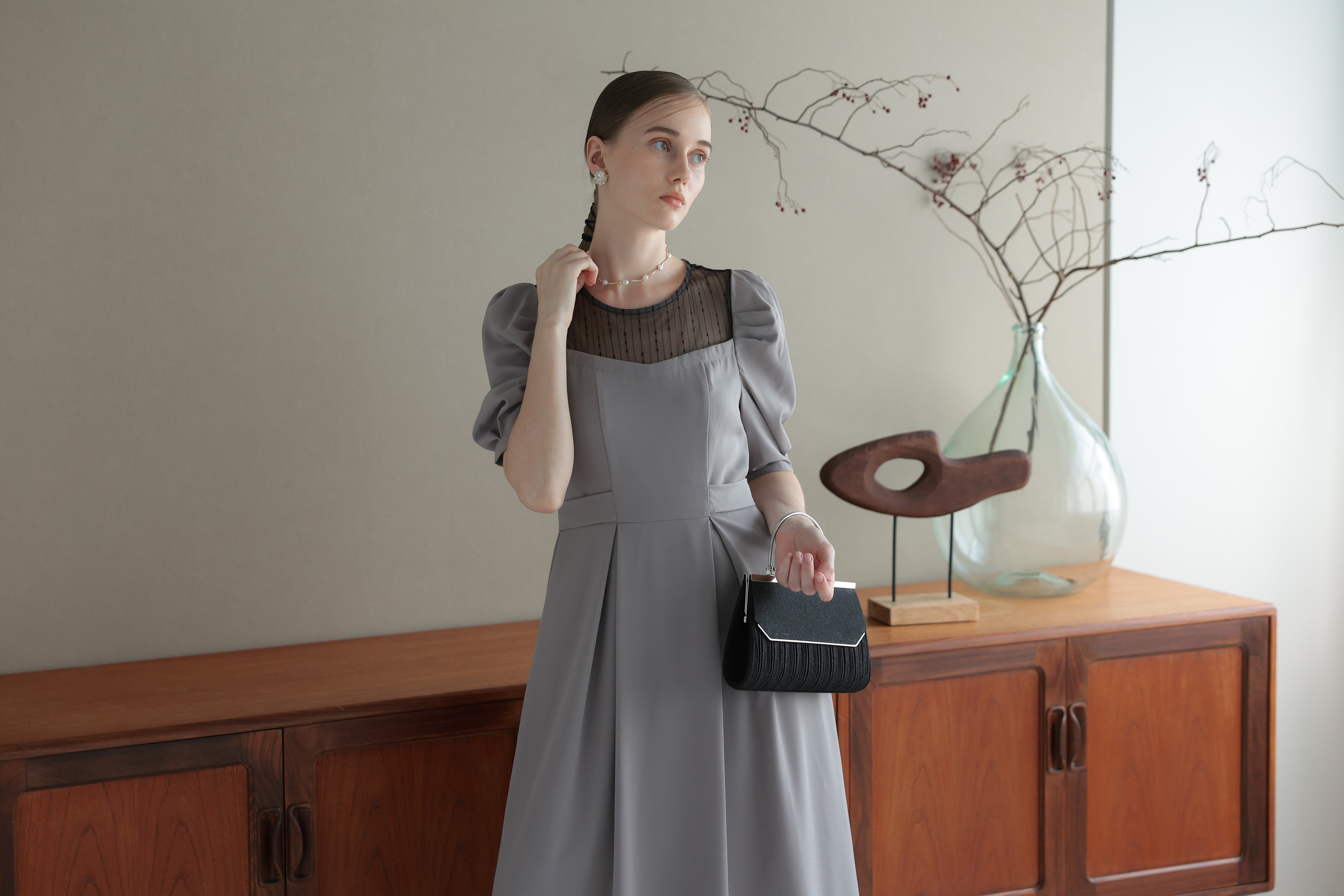 [レンタル] アートマリー ラメプリーツハンドル付きパーティーバッグ ブラックの宅配レンタル - 7