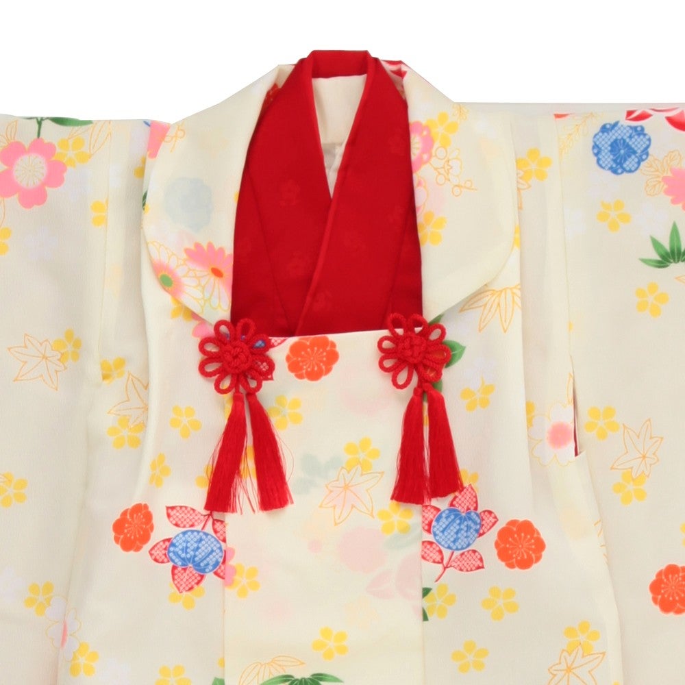 七五三/節句 被布セット 3歳女の子 巫女風 花々