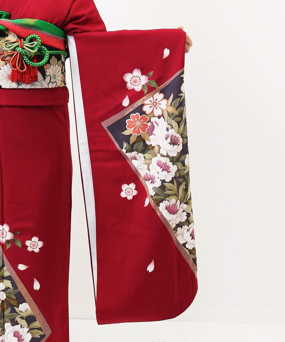 [レンタル] レンタル振袖フルセット-294 赤系 花柄の宅配レンタル - 18
