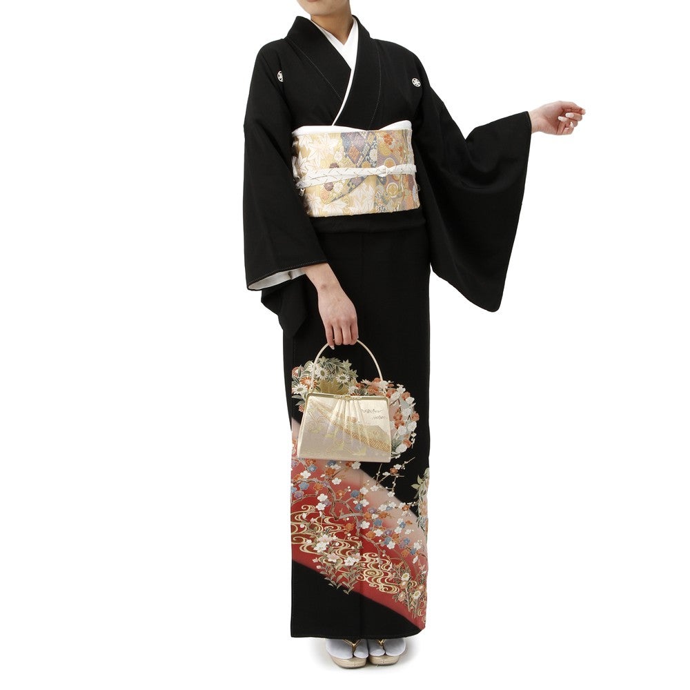 [レンタル] 留袖セット 菊梅柄 (長襦袢、帯、和装小物一式)の宅配レンタル - 3