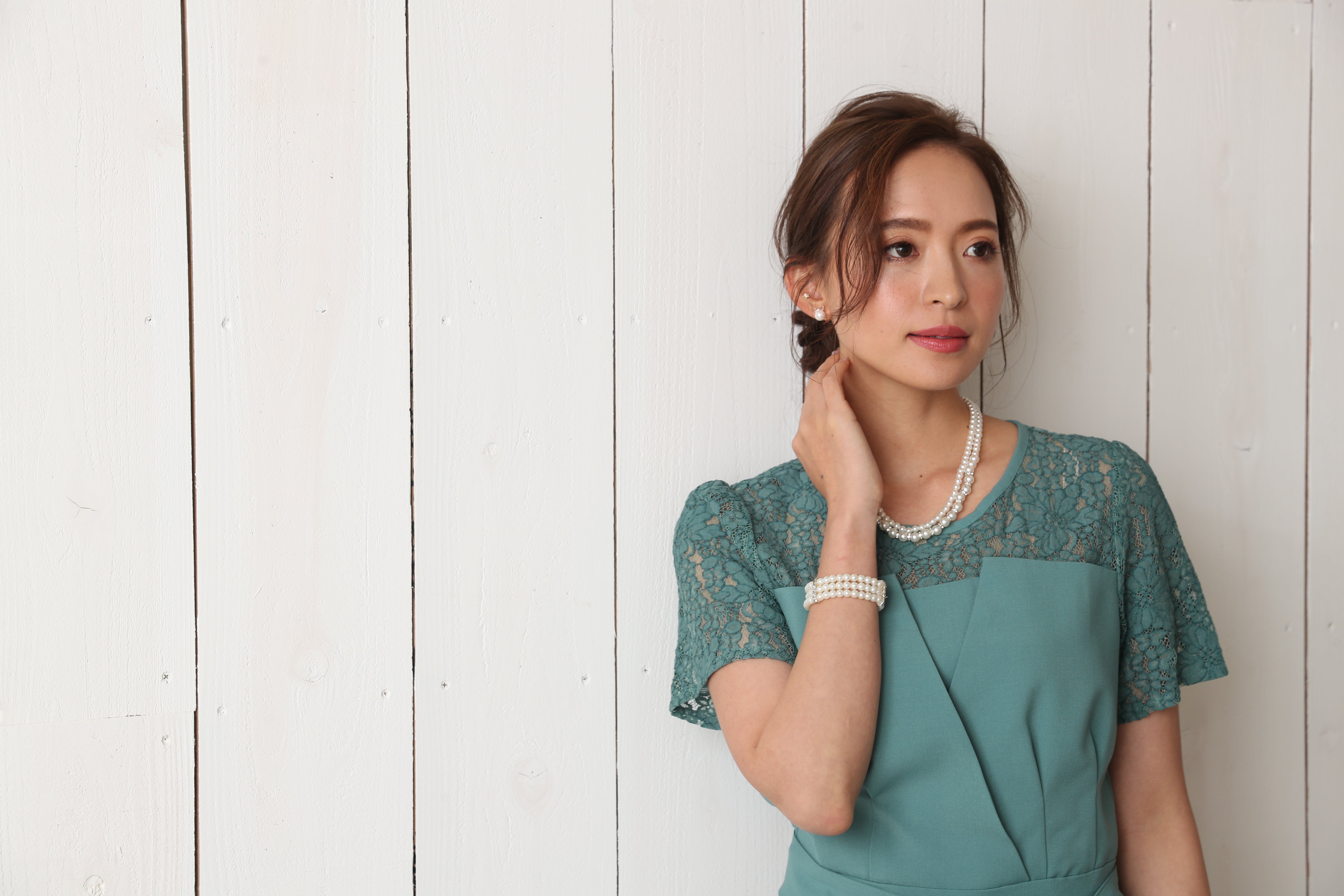 [レンタル] BELINDA DE CAPRIS 袖付きタックテーパード オールインワン パンツドレス ミントの宅配レンタル - 36