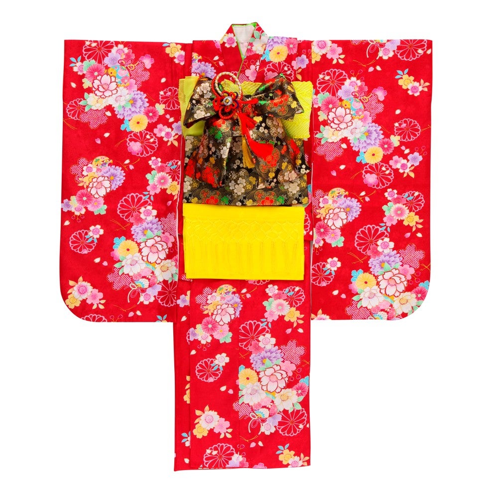 [レンタル] 七五三/節句 着物セット 7歳女の子 可憐 花々の宅配レンタル - 4