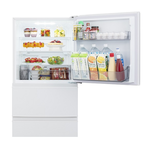 [294L][二人暮らし向け][右開き] 東芝 GR-Y29SC 冷凍冷蔵庫 冷蔵室 収納イメージ 食品配置例 - 6