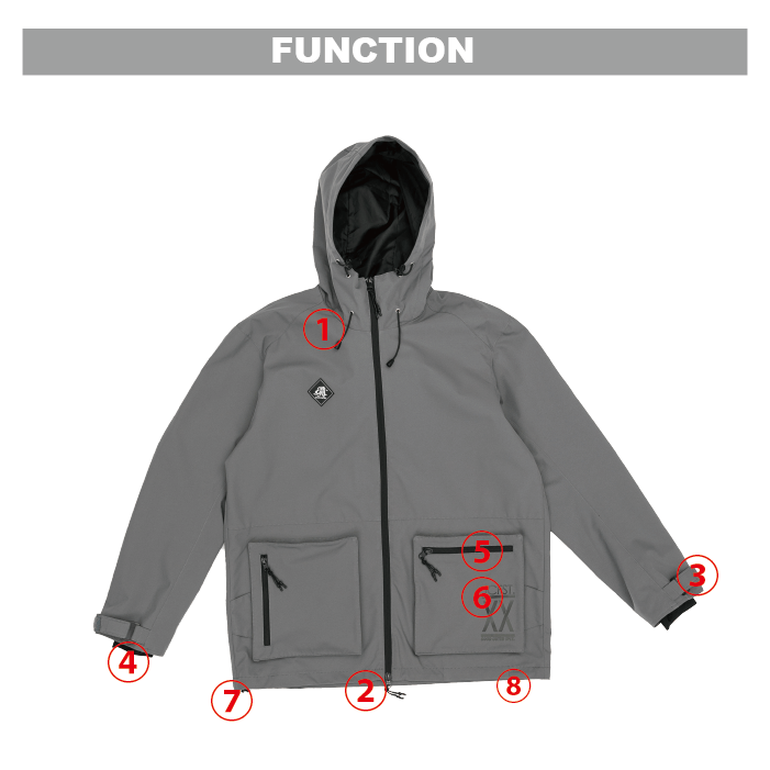 [レンタル] 【Lサイズ】オンヨネ(ONYONE) 男女兼用 スノーボードウェア 上下セット OUTER JACKET JFJ96200 GRAY / OUTER PANTS JFP96800 BLACKの宅配レンタル - 6