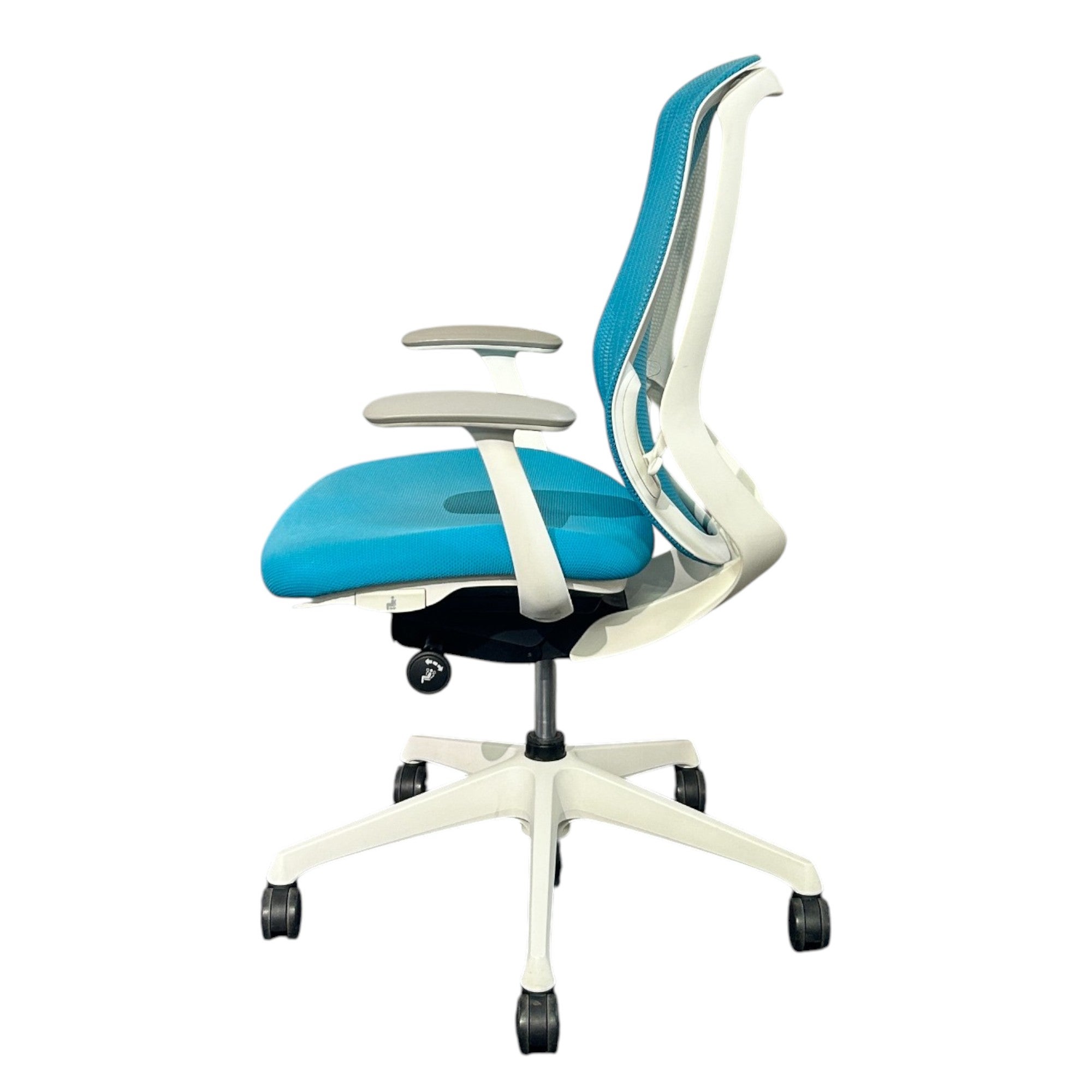 [レンタル] オカムラ オフィスチェア シルフィー ハイバック 固定肘 ブルーグリーン ホワイト C646XW-FMR6 - 3