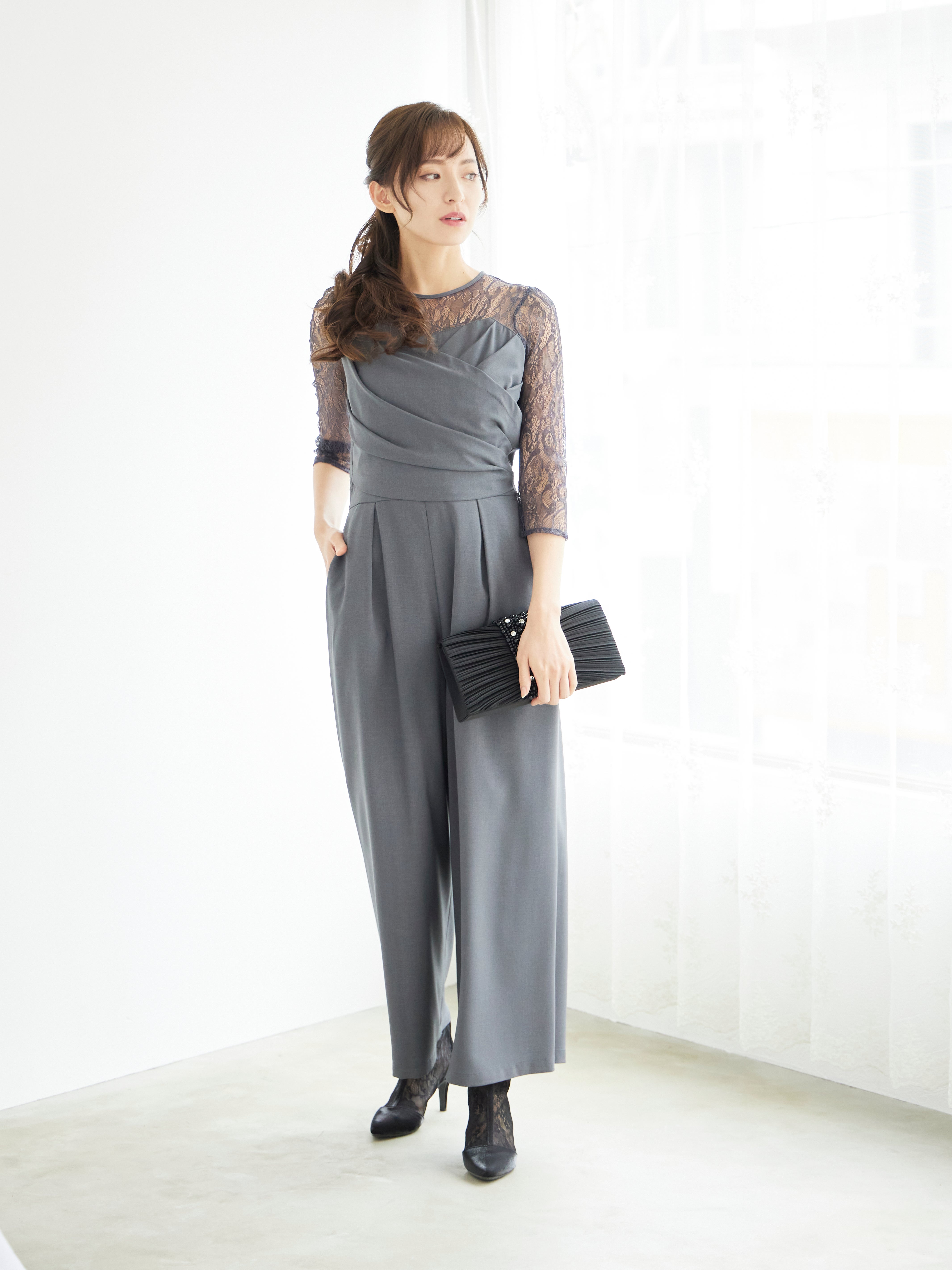 [レンタル] BELINDA DE CAPRIS クロスデザイン オールインワン パンツドレス グレーの宅配レンタル - 12