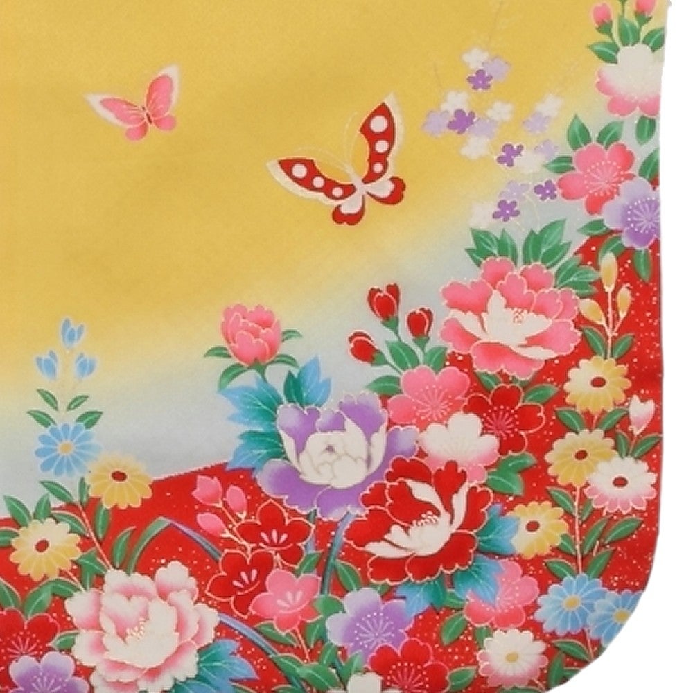 [レンタル] 七五三/節句 被布セット 3歳女の子 被布セット 牡丹 お花畑の宅配レンタル - 3