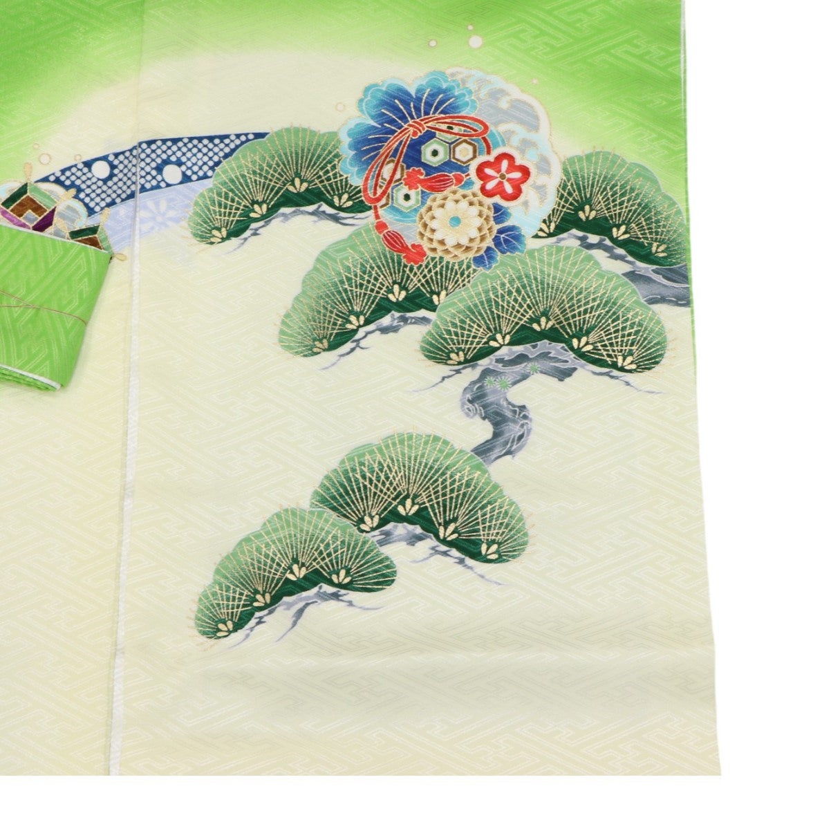 [レンタル] 男の子 お宮参り 産着レンタル6点フルセット 鷹に宝船 黄緑の宅配レンタル - 4