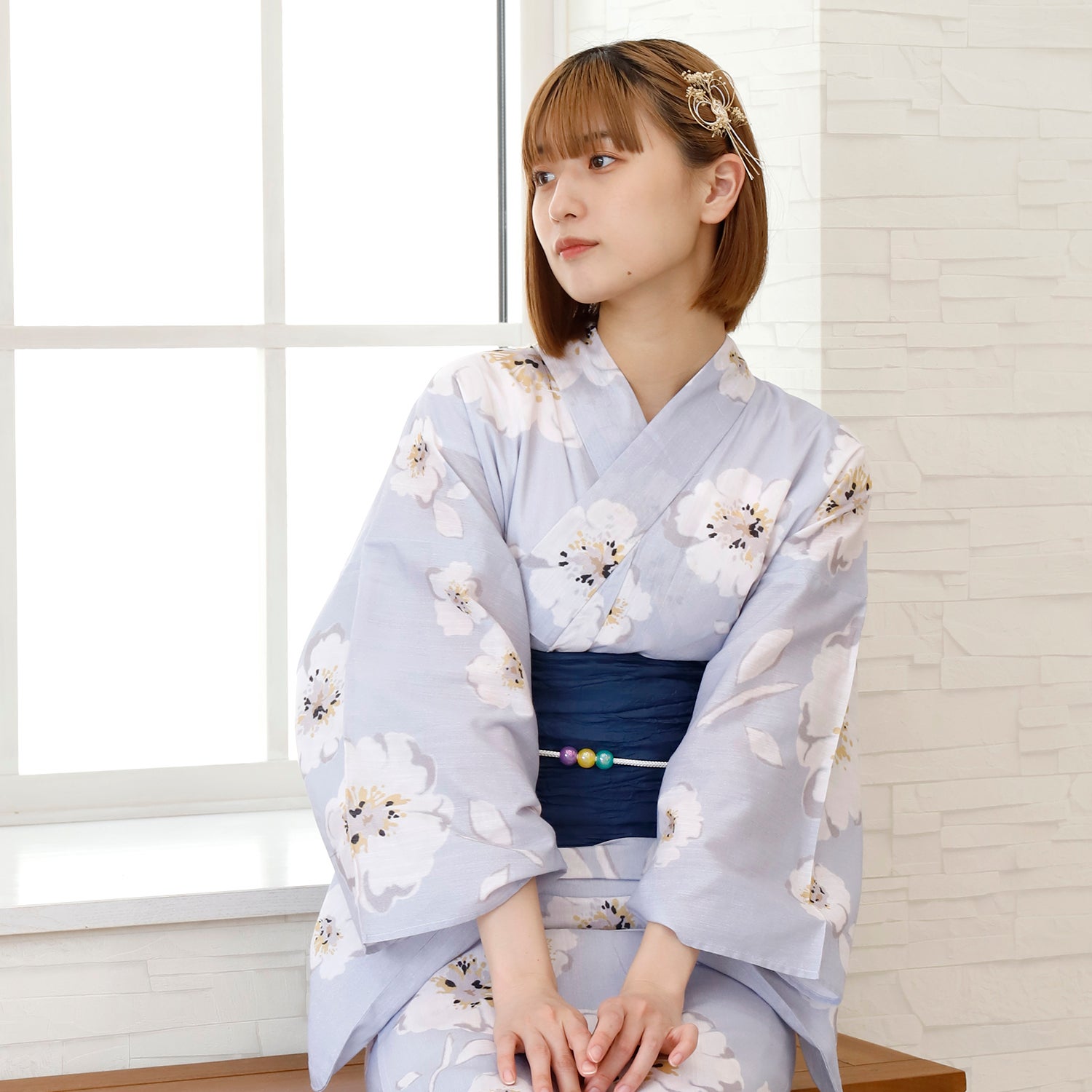 [レンタル] [2025新作]SION レディース浴衣 花柄 フリーサイズ