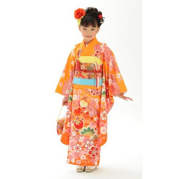 レンタル] 七五三/節句 着物セット 7歳女の子 可憐 大輪