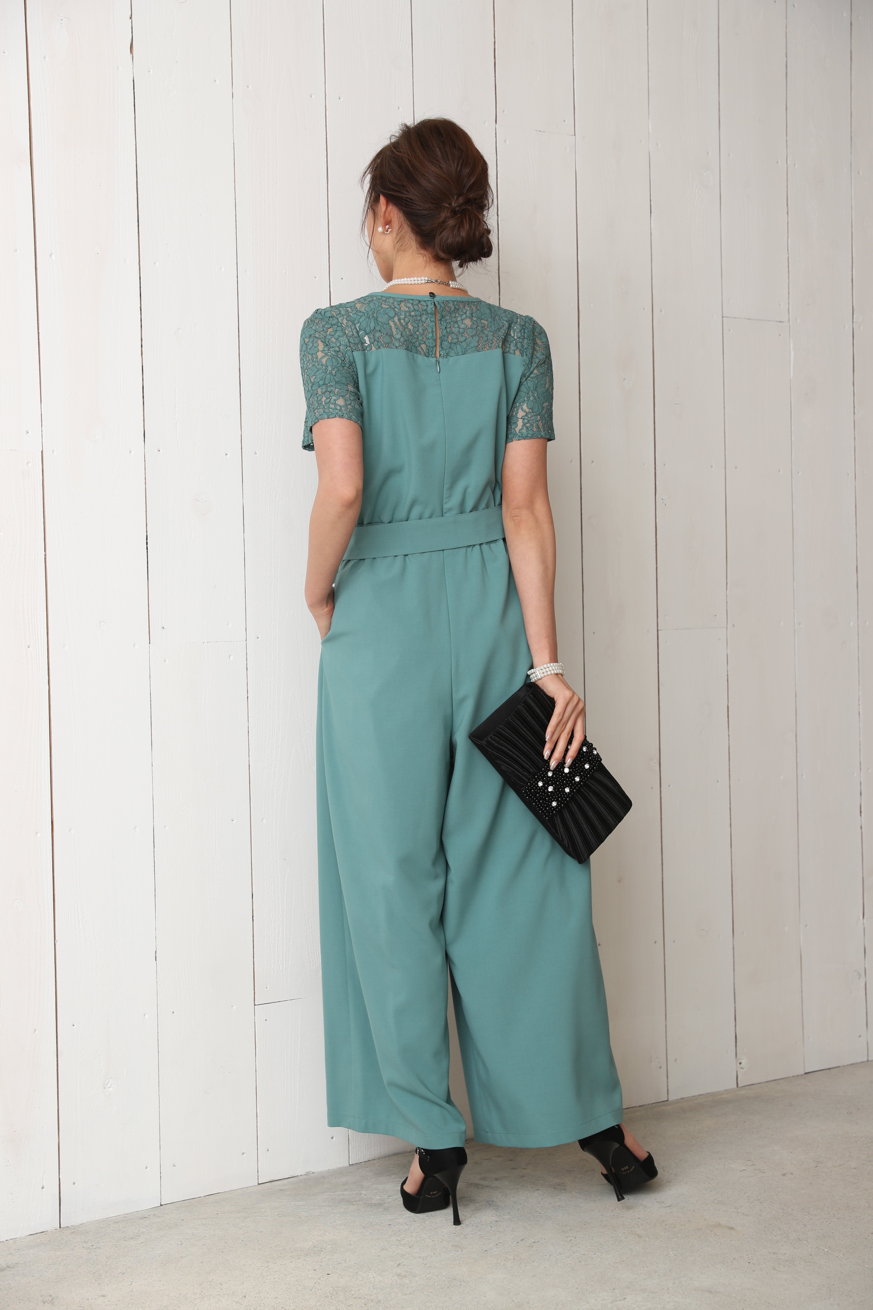 [レンタル] BELINDA DE CAPRIS 袖付きタックテーパード オールインワン パンツドレス ミントの宅配レンタル - 21