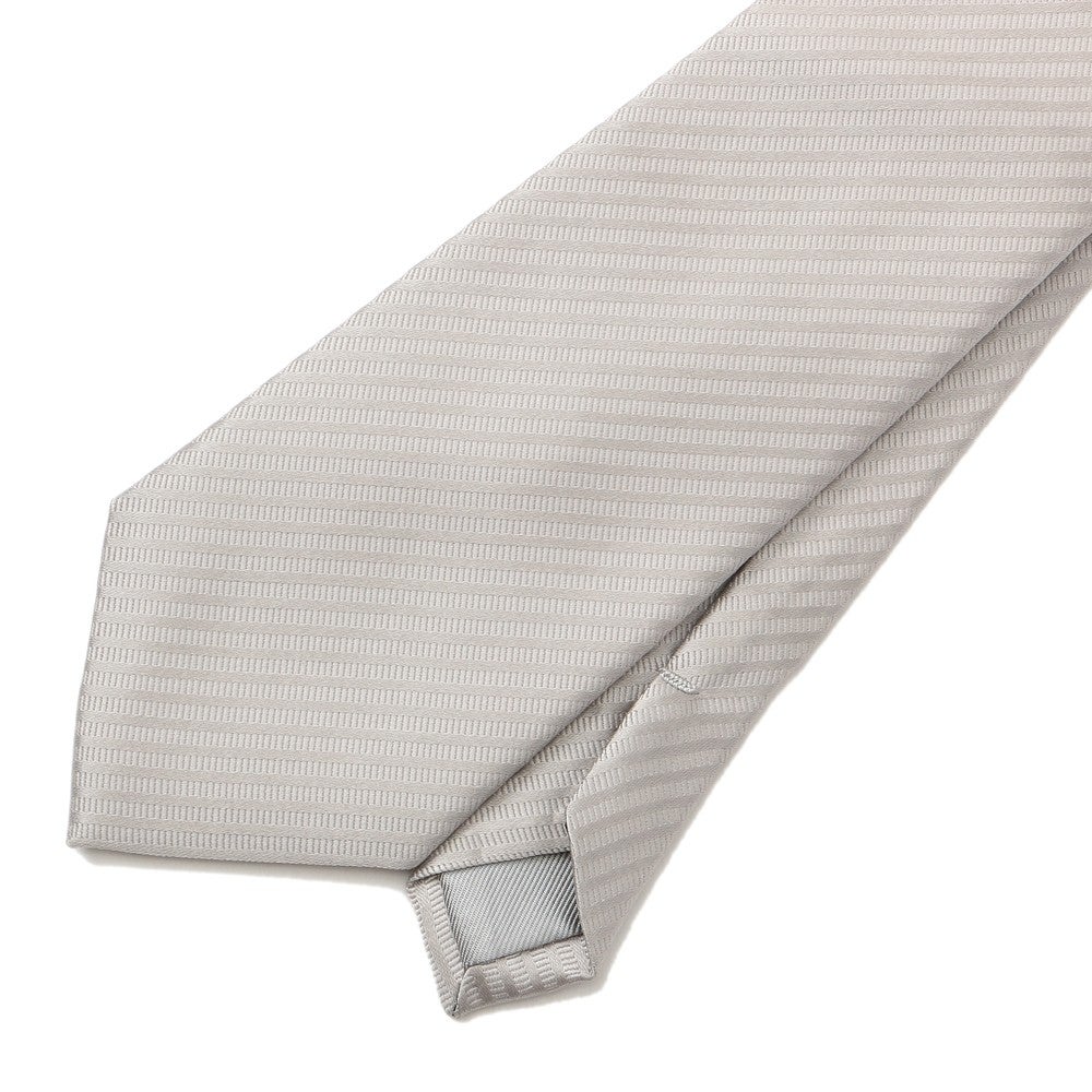 [レンタル] メンズネクタイ シルク シルバー ストライプ シルバー