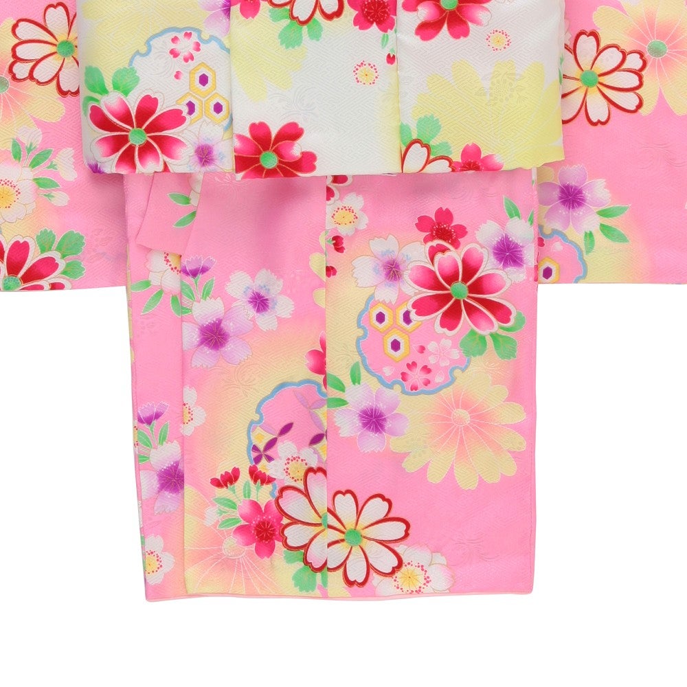 [レンタル] 七五三/節句 被布セット 3歳女の子 お花柄 可憐の宅配レンタル - 3