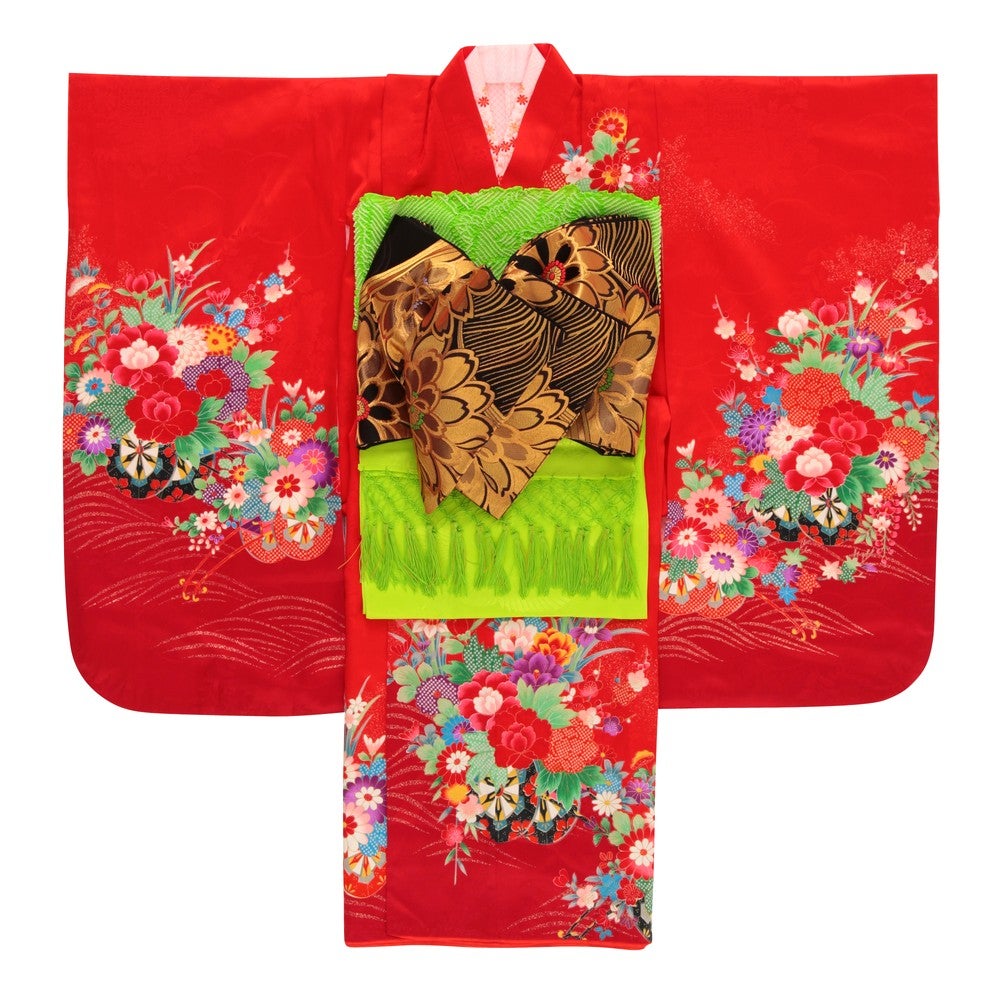 [レンタル] 七五三/節句 着物セット 7歳女の子 豪華 花々の宅配レンタル - 4