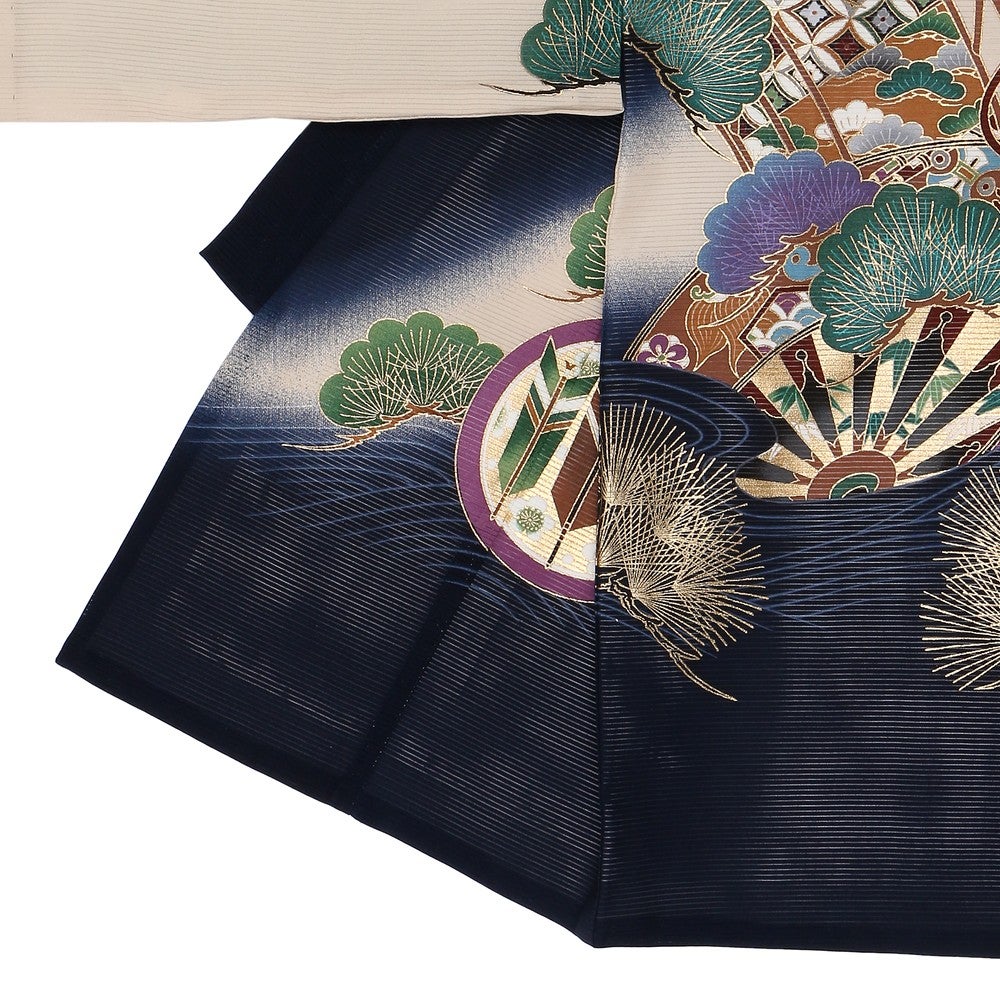 [レンタル] 男の子 お宮参り 産着・絽（夏用）レンタル6点フルセット 正絹 鷹 小槌の宅配レンタル - 2