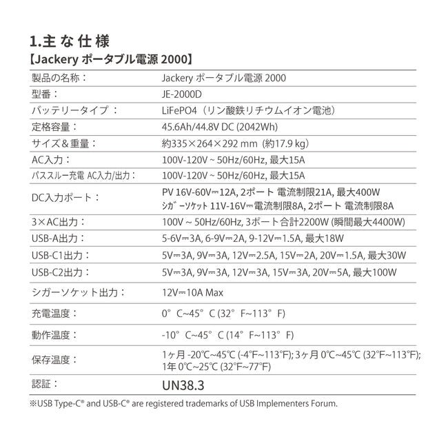 [レンタル] Jackery(ジャクリ) ポータブル電源 2000 New - 7
