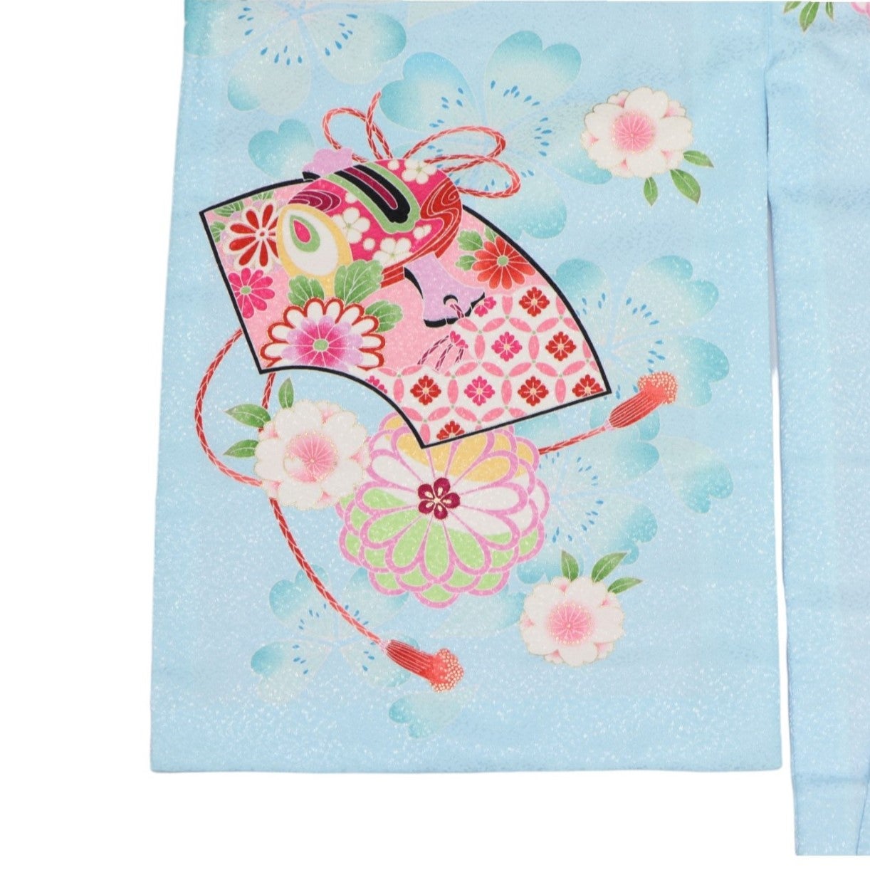 [レンタル] 女の子 お宮参り 産着レンタル6点フルセット つづみに鶴 ブルーの宅配レンタル - 3