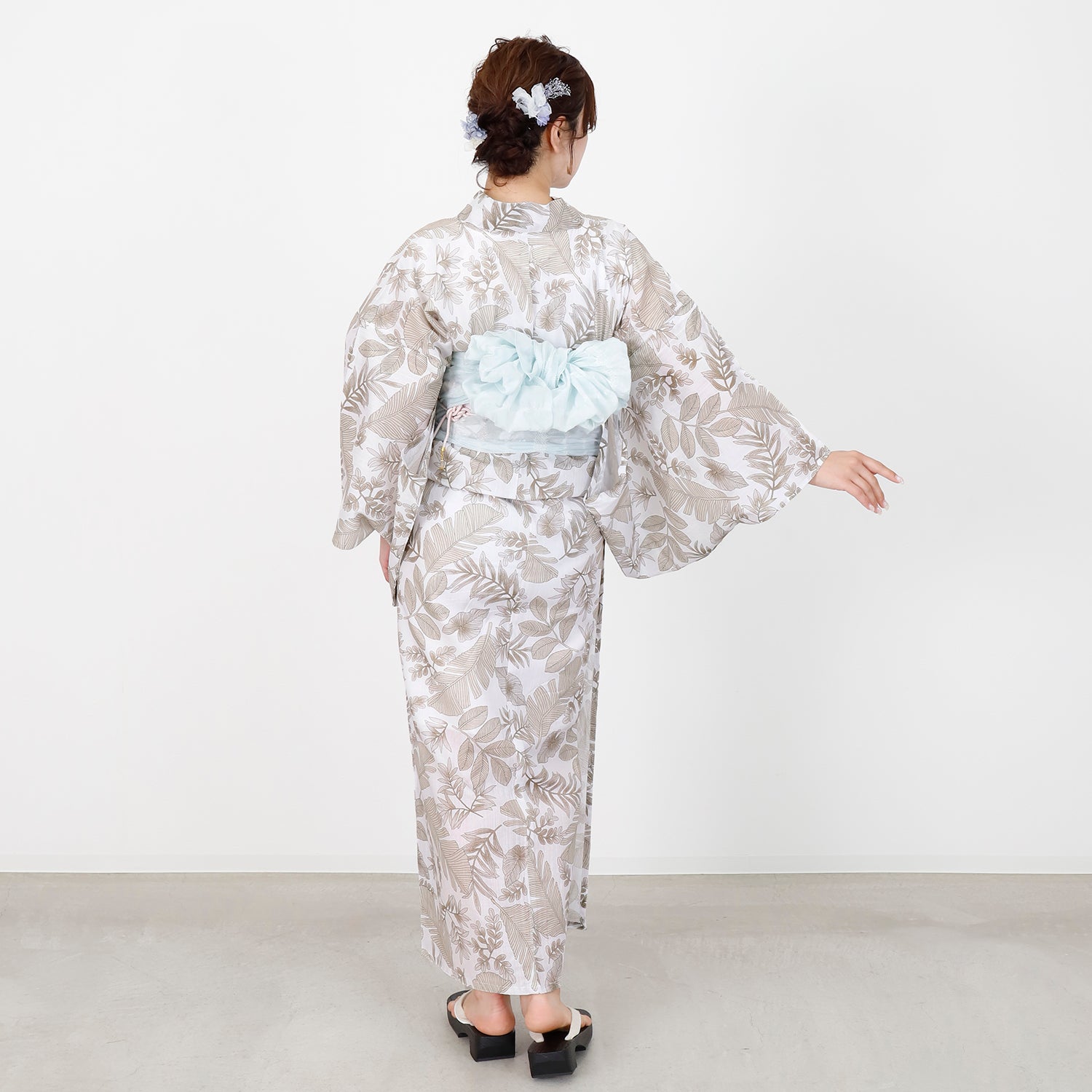 [レンタル] [2025新作]SION レディース浴衣 葉模様 フリーサイズの宅配レンタル - 5
