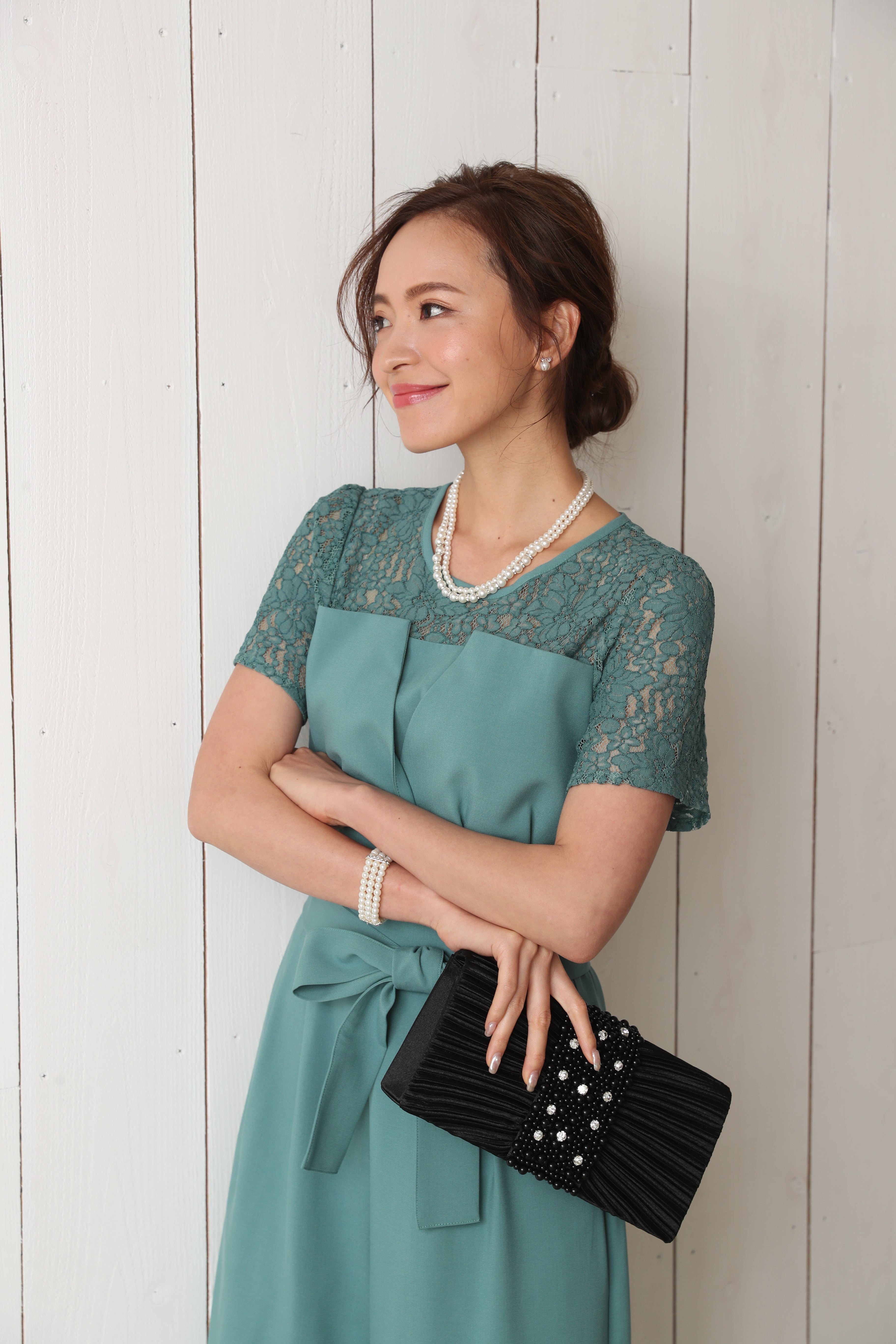 [レンタル] BELINDA DE CAPRIS 袖付きタックテーパード オールインワン パンツドレス ミントの宅配レンタル - 33