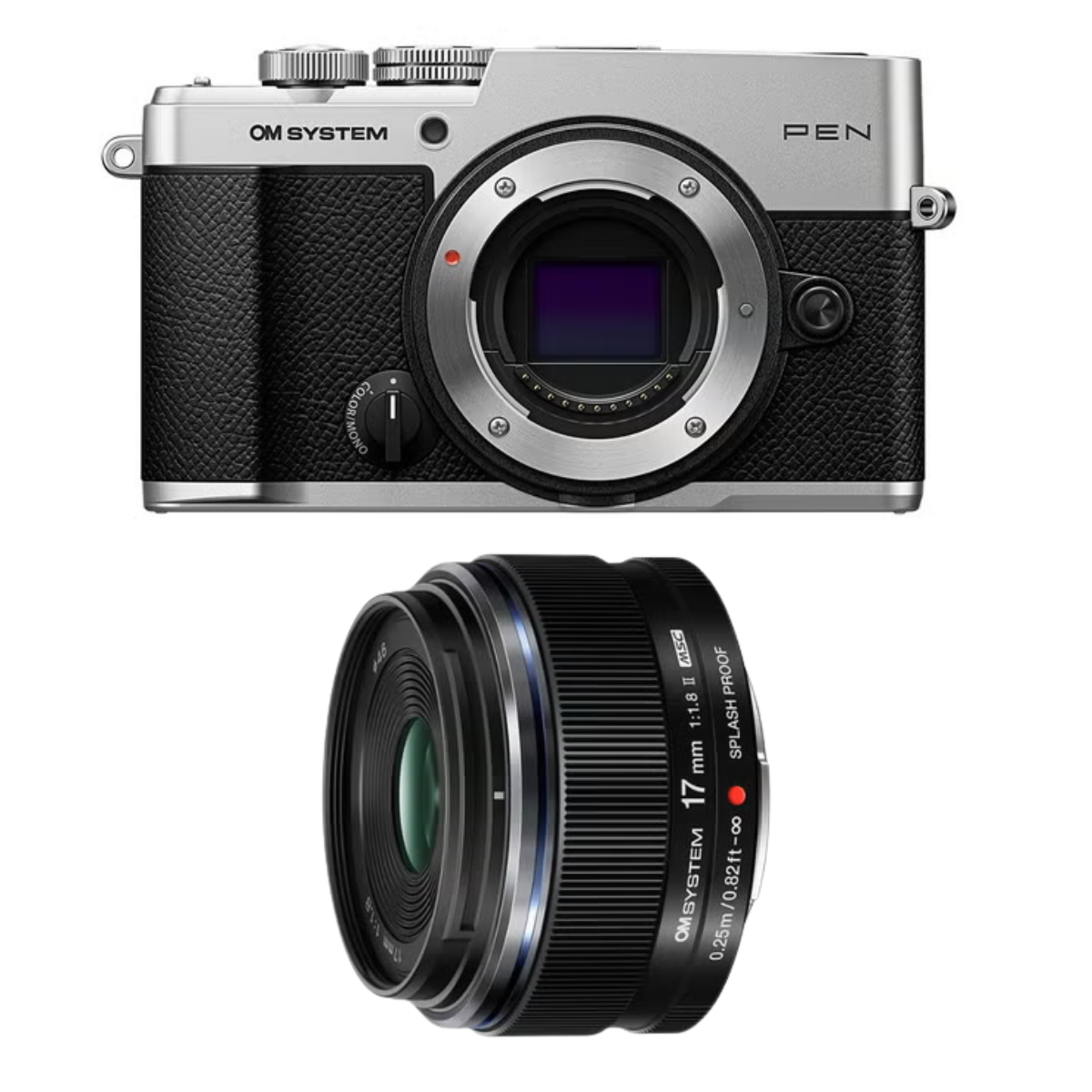 [レンタル] OM SYSTEM PEN＆M.ZUIKO DIGITAL 17mm F1.8 II 広角単焦点レンズセット シルバー