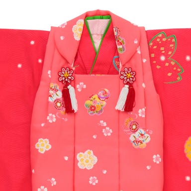 七五三/節句 被布セット 3歳女の子 被布セット 大胆桜模様A ピンク