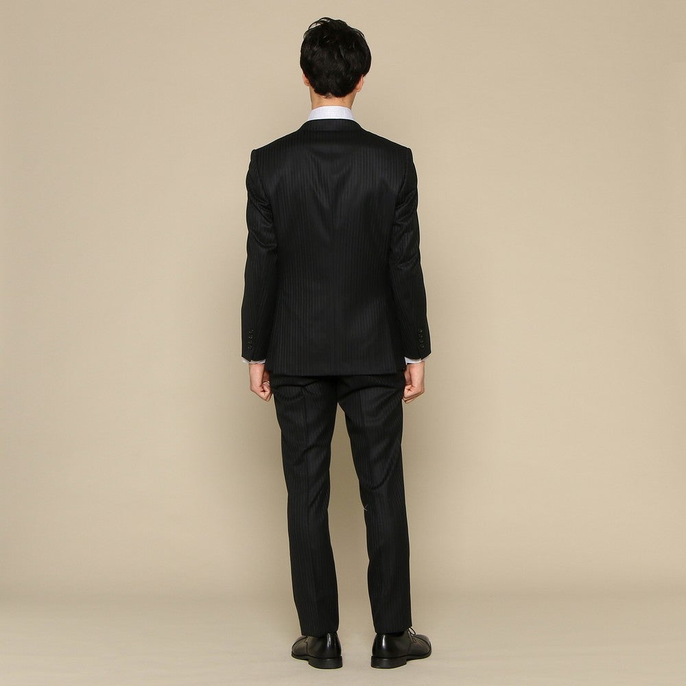 [レンタル] ランバンオンブルー シャドーストライプ メンズスーツ2点セット(ジャケット+パンツ) ブラックの宅配レンタル - 3