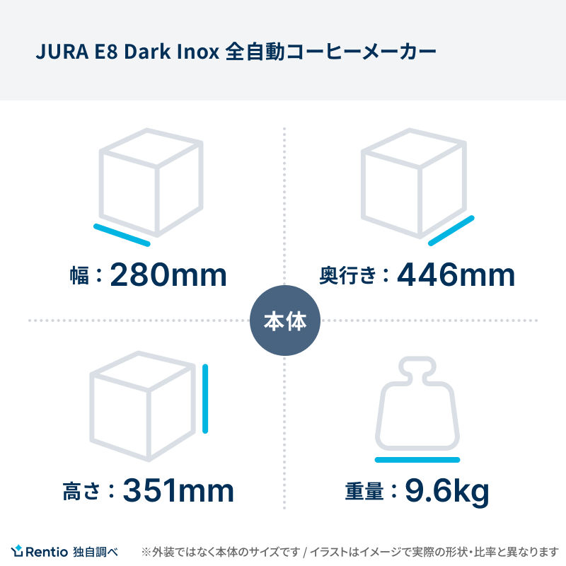 [レンタル] ユーラ(JURA) E8 Dark Inox 全自動コーヒーメーカー - 4