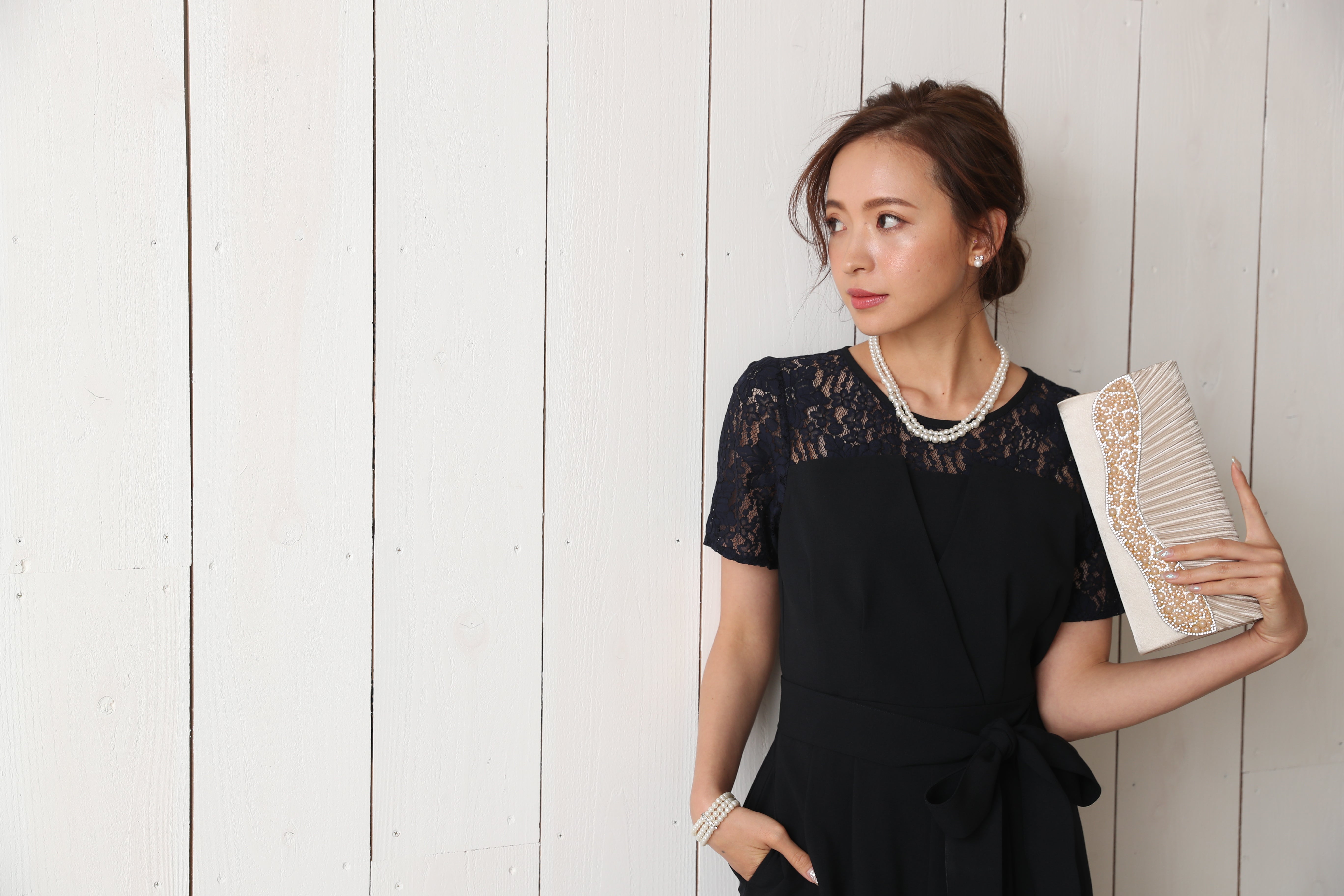 [レンタル] BELINDA DE CAPRIS 袖付きタックテーパード オールインワン パンツドレス ネイビーの宅配レンタル - 25