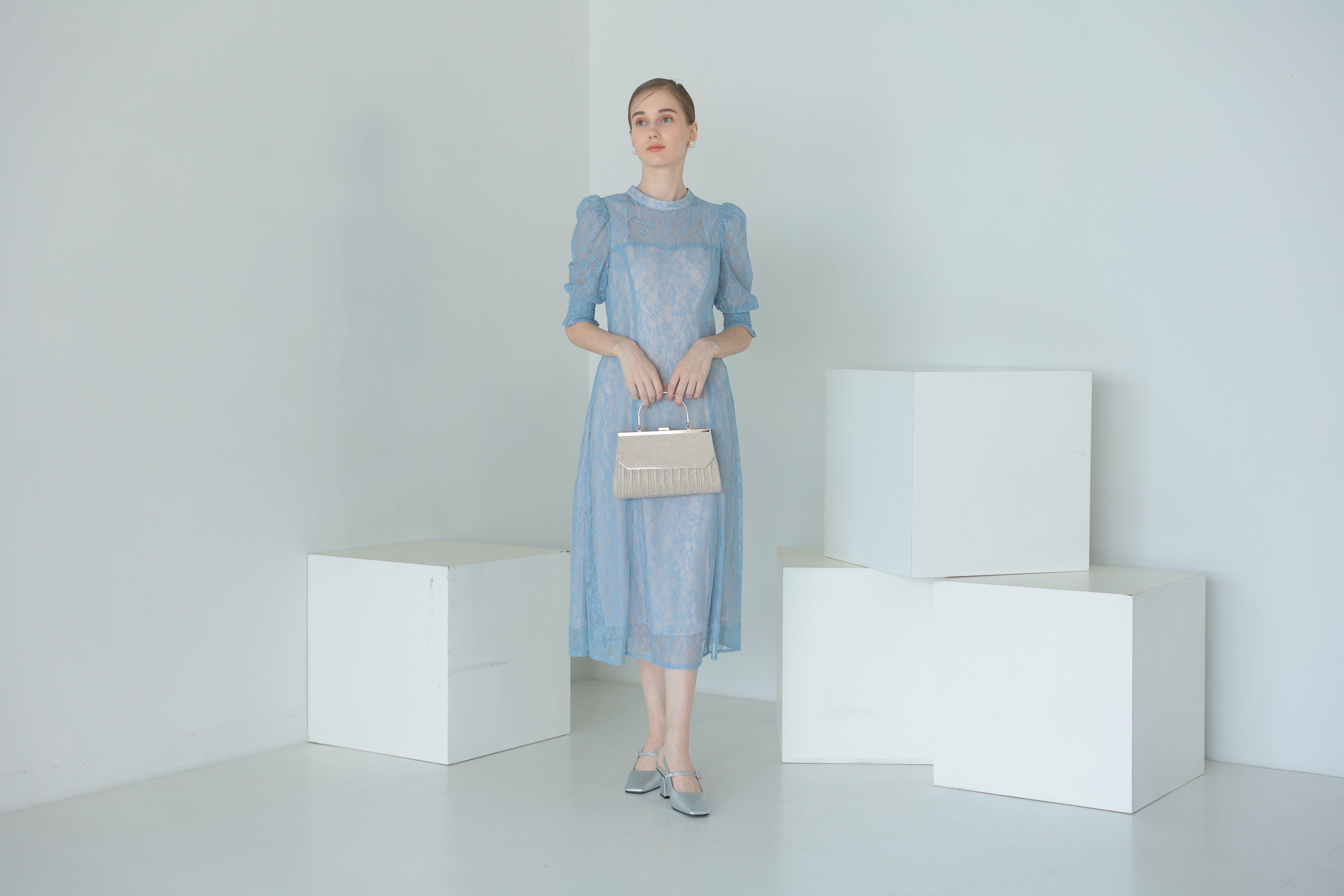 [レンタル] アートマリー ラメプリーツハンドル付きパーティーバッグ ベージュの宅配レンタル - 8